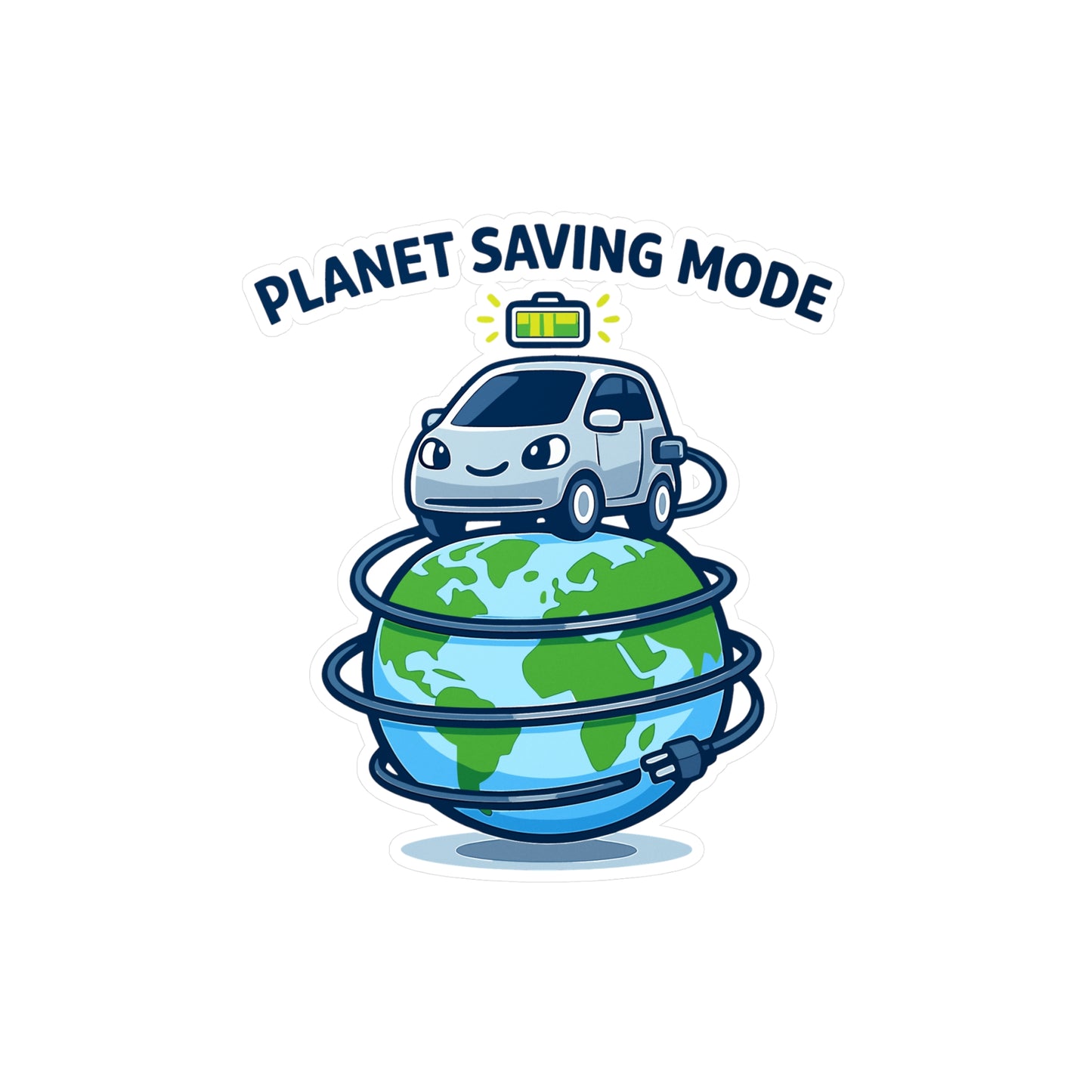Electric Car Sticker Planet Saving Mode | Eco electric vehicle decal, Waterproof Vinyl decals for Laptop, Water Bottle, rechargeable battery theme