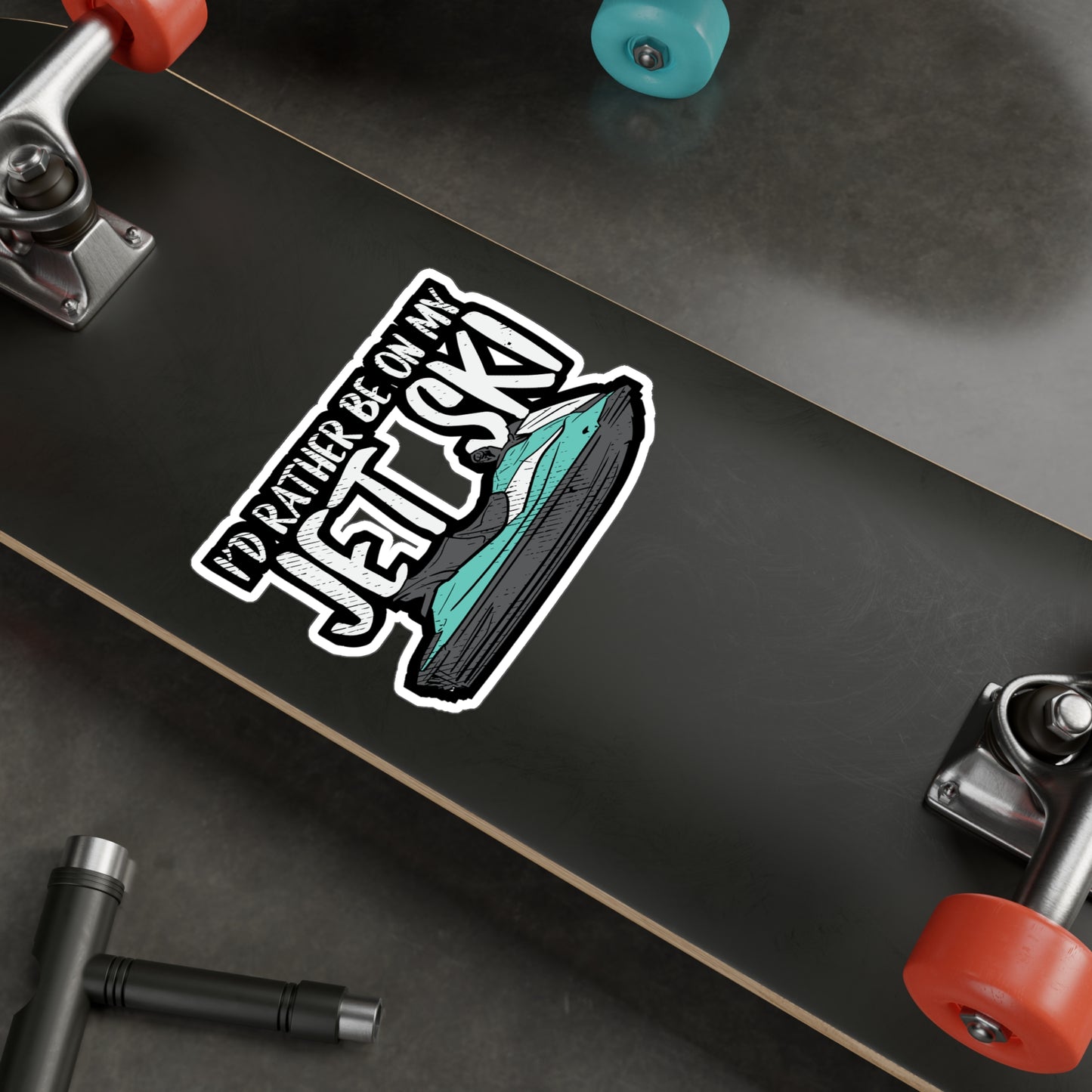 I'd Rather Be On My Jet Ski - Skiing Sticker for Laptop Sticker. Water Bottle Sticker, Vinyl Jet-ski Decal - Skiing Gift