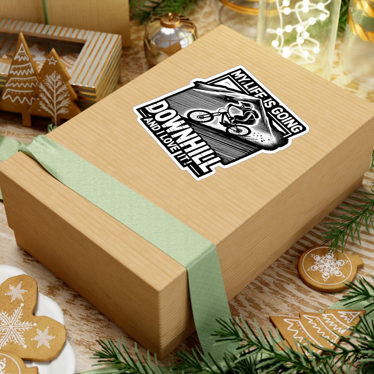 My Life Is Going Downhill - MTB Sticker for Laptop Sticker. Water Bottle Sticker, Vinyl Mountain-biking Decal - MTB Gift