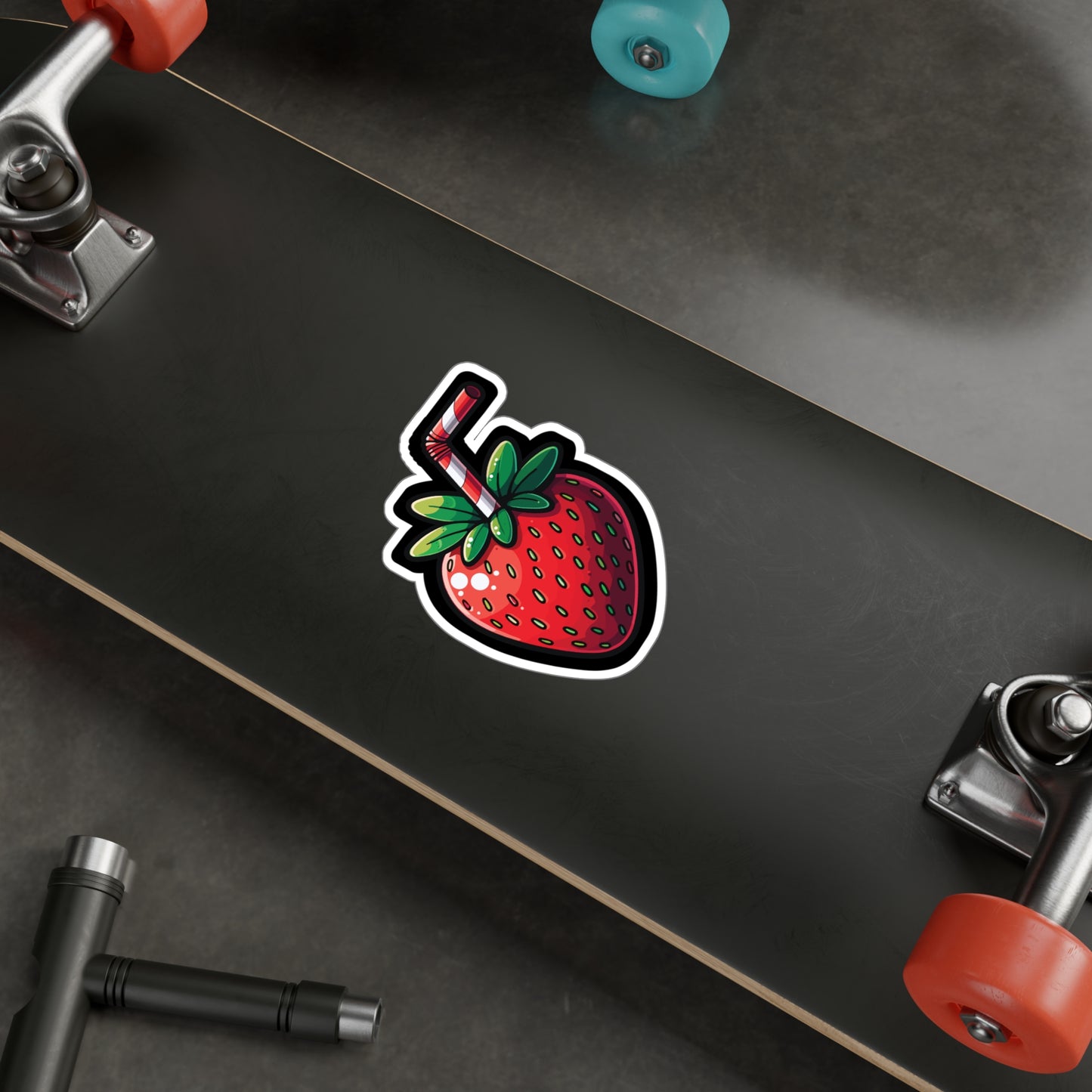 Strawberry Shake - Strawberry Sticker for Laptop Sticker. Water Bottle Sticker, Vinyl Fruits Decal - Strawberry Gift