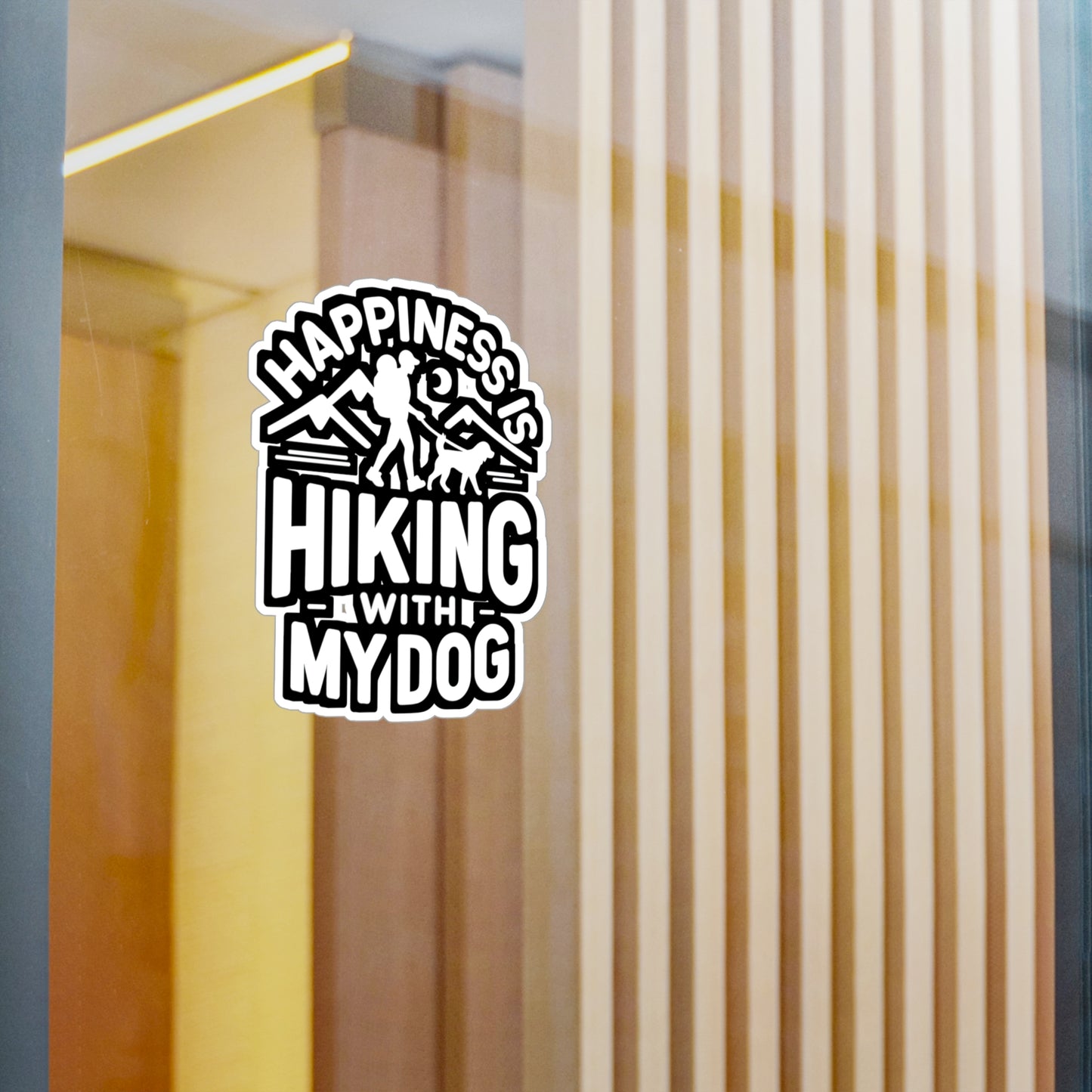 Happiness Is Hiking With My Dog  - Hiking Sticker for Laptop Sticker. Water Bottle Sticker, Vinyl Hiker Decal - Hiking Gift