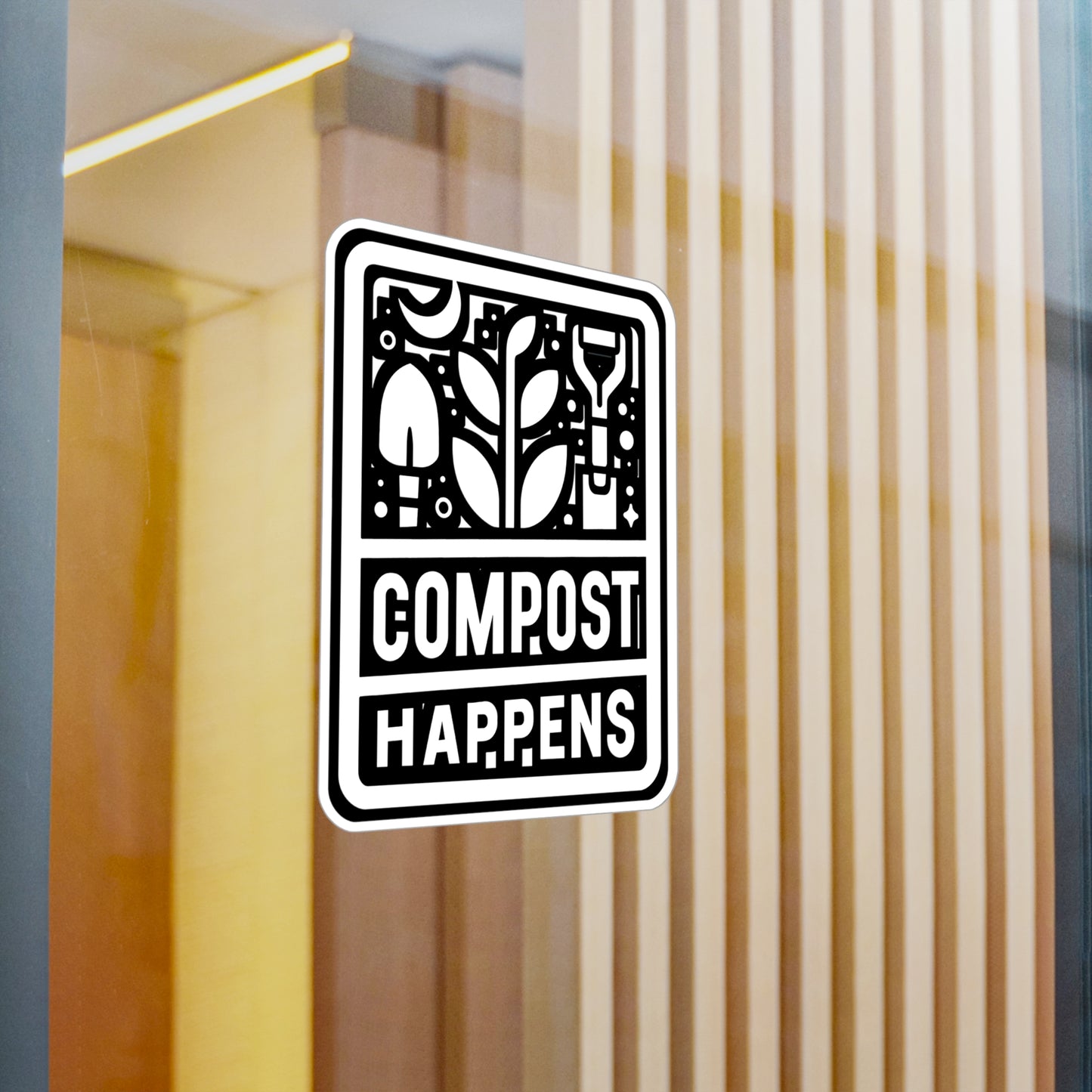 Compost Happens - Gardening Sticker for Laptop Sticker. Water Bottle Sticker, Vinyl Landscaper Decal - Gardening Gift