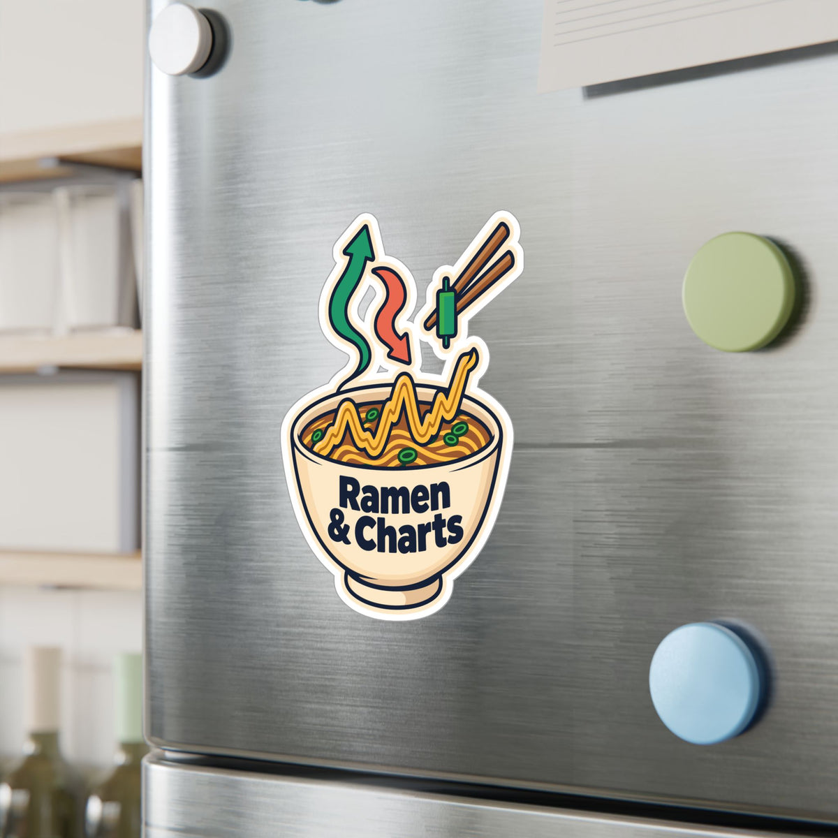 Day Trading Sticker - Ramen & Charts Design for the Stock Market and Forex Trader - Laptop and Water Bottle Decals