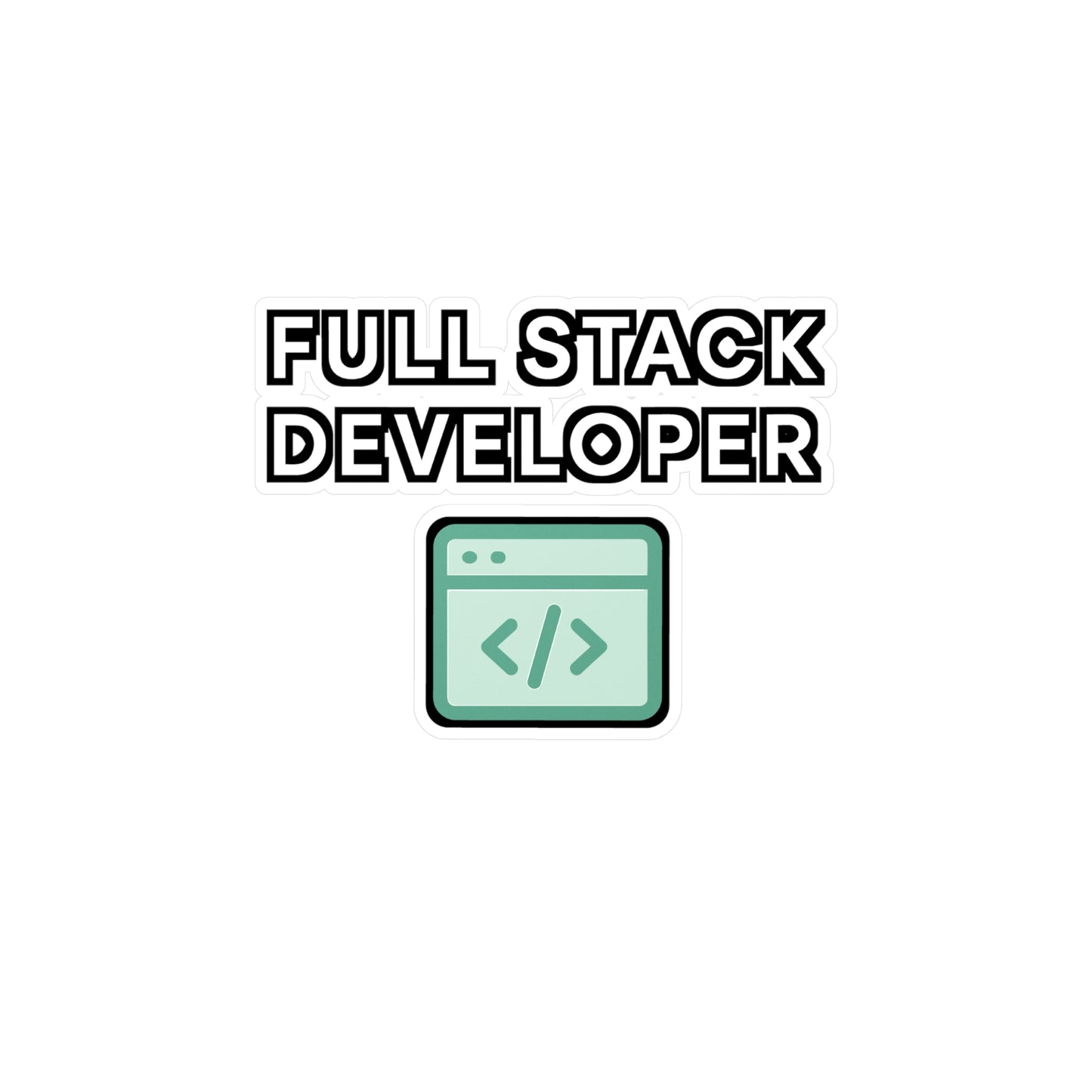 Coding Sticker – Full Stack Developer Decals for Laptop or Water Bottle, Vinyl, Waterproof Programming, Javascript, Python Design