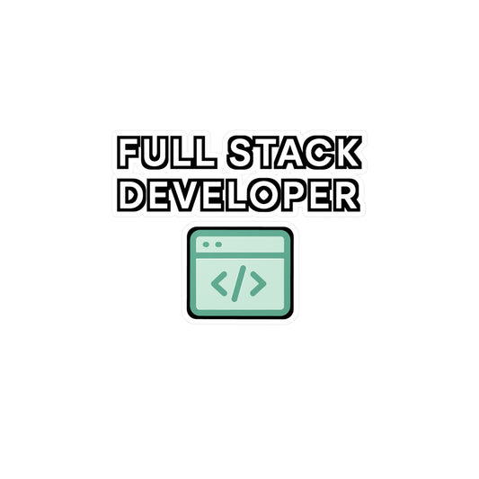 Coding Sticker – Full Stack Developer Decals for Laptop or Water Bottle, Vinyl, Waterproof Programming, Javascript, Python Design