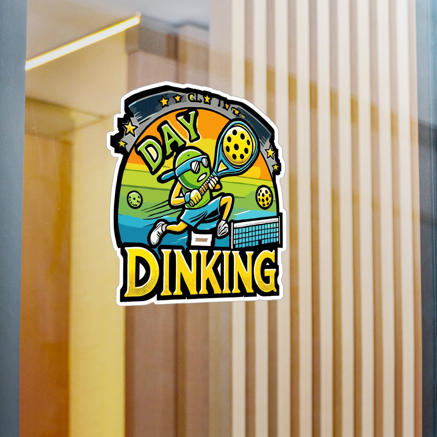 Day Dinking - Pickleball Sticker for Car Window Laptop Sticker. Water Bottle Sticker, Vinyl Dink Decal, Cucumber Sticker - Pickleball Gift