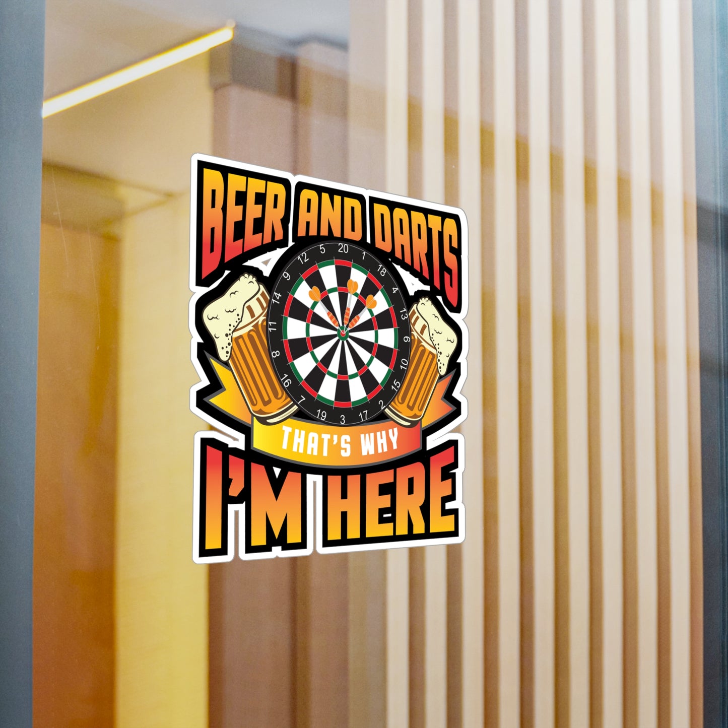 Beer and Darts - Dart Sticker for Car Window Laptop Sticker. Water Bottle Sticker, Vinyl Darts Decal, Dart player Sticker - Dart Gift