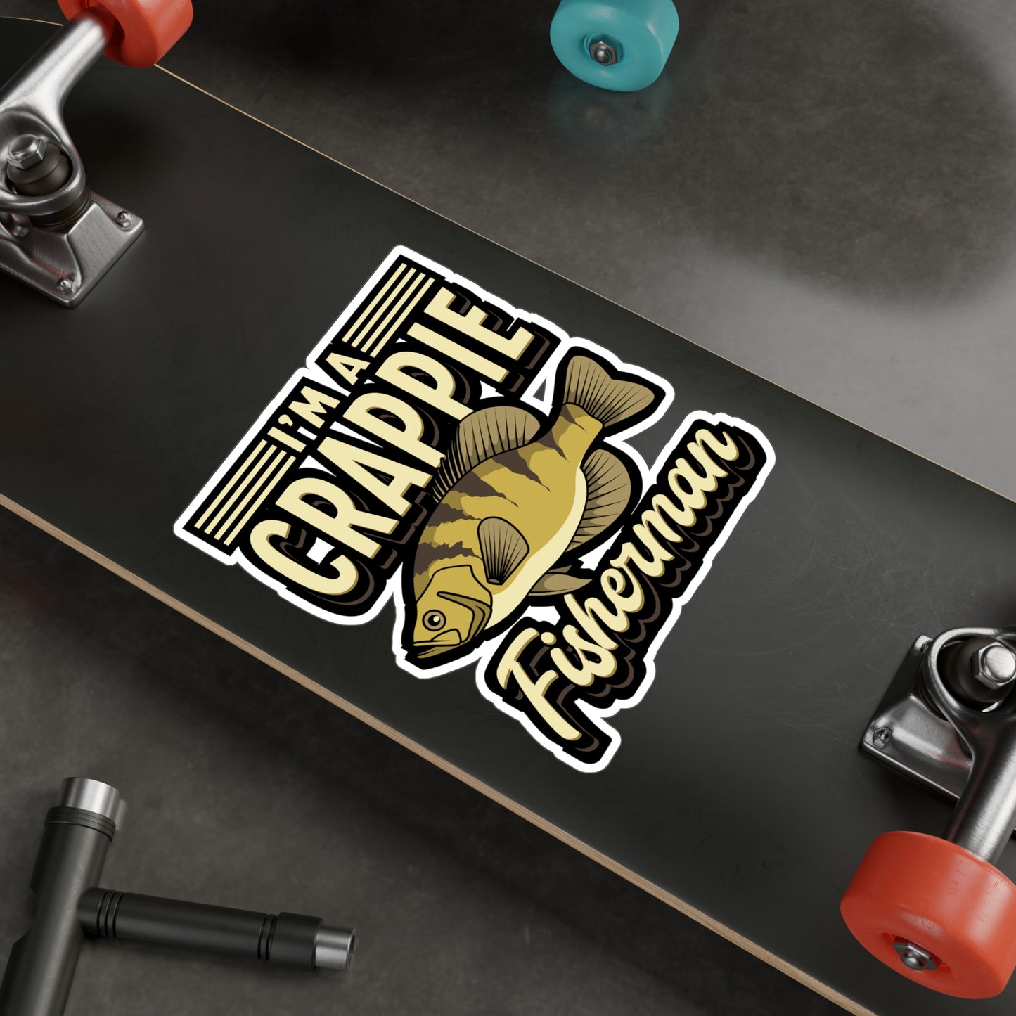 I'm A Crappie Fisherman - Crappie Sticker for Laptop Sticker. Water Bottle Sticker, Vinyl Minnow Decal - Crappie Gift