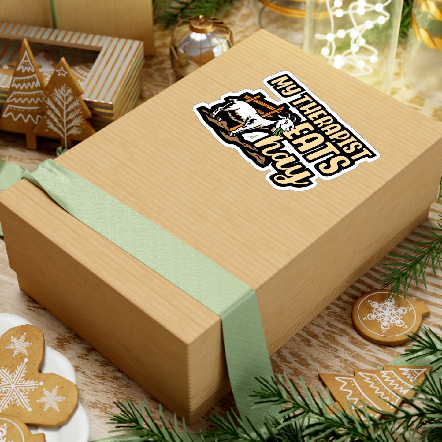 My Therapist Eats Hay Goat | Goat Sticker | Butthead Decals | Alpine Laptop Sticker | Goat Gift | Butthead Gift