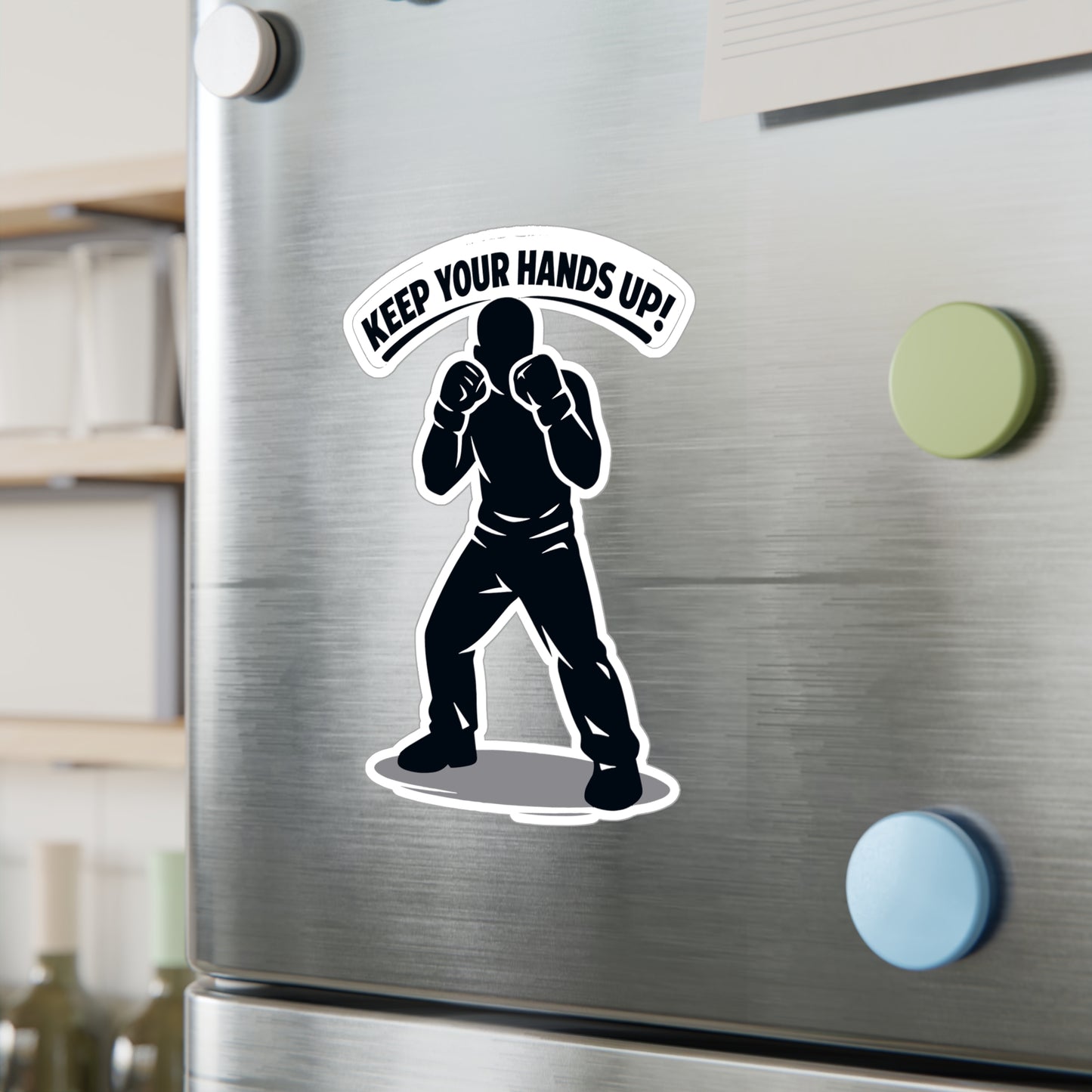 Krav Maga Sticker "Keep Your Hands Up!" Waterproof Vinyl Decals for Laptop, Water Bottle – Martial Arts Self Defense Fitness Gear