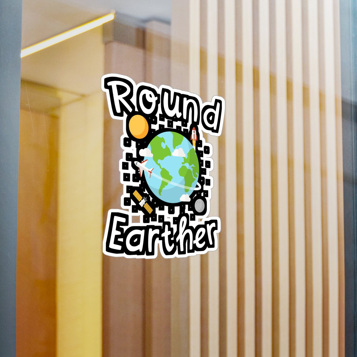 Round Earther - Earth Sticker for Wall, Laptop, Window, Truck, Car Earth Gift Vinyl Nature Decal Sticker