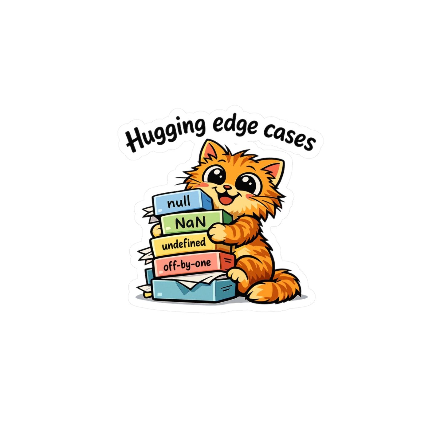 Coding Sticker Hugging Edge Cases Funny Programmer Source Code Semicolon Vinyl Waterproof Sticker Decals for Laptop Water Bottle