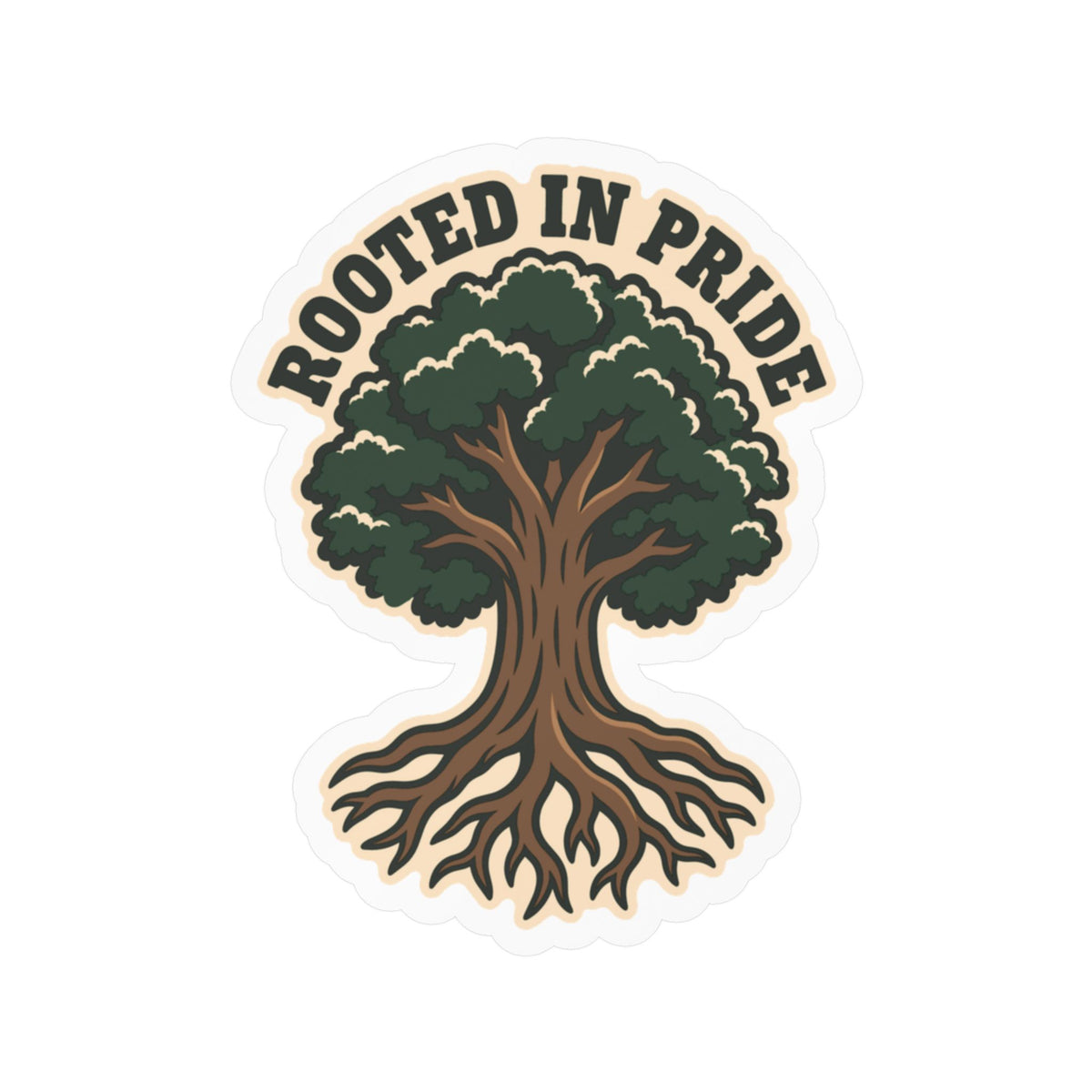 Tree Sticker - Rooted in Pride Design, Tree Worker and Branch Manager Decals for Laptop or Water Bottle