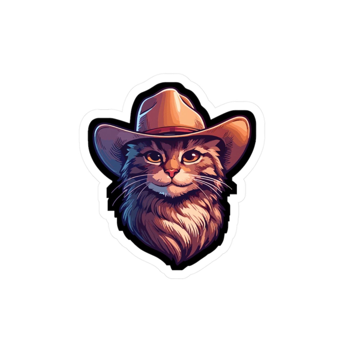 Cowboy Cat - Cowboy Sticker for Car Window Laptop Sticker. Water Bottle Sticker, Vinyl Cat Decal, Western Sticker - Cowboy Gift