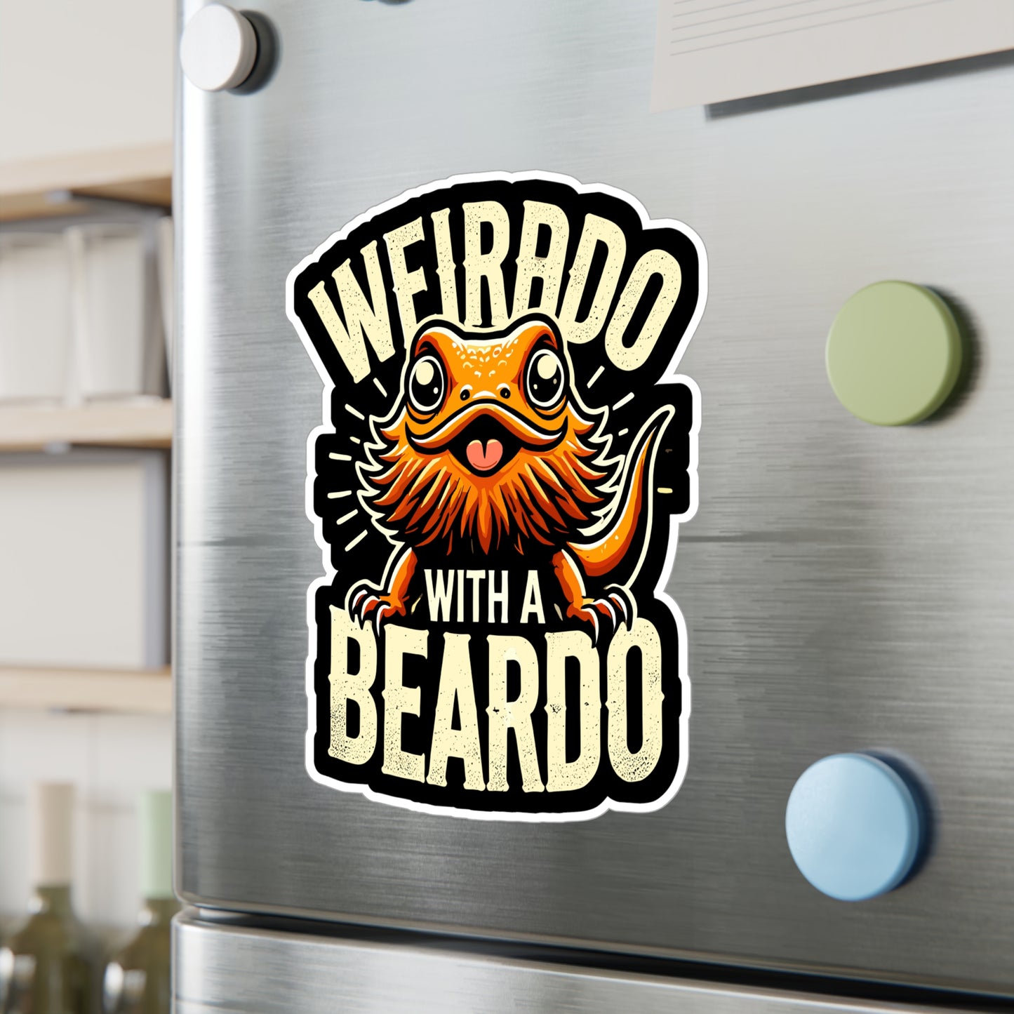 Weirdo With A Beardo - Lizards Sticker for Laptop Sticker. Water Bottle Sticker, Vinyl Beardies Decal - Lizards Gift