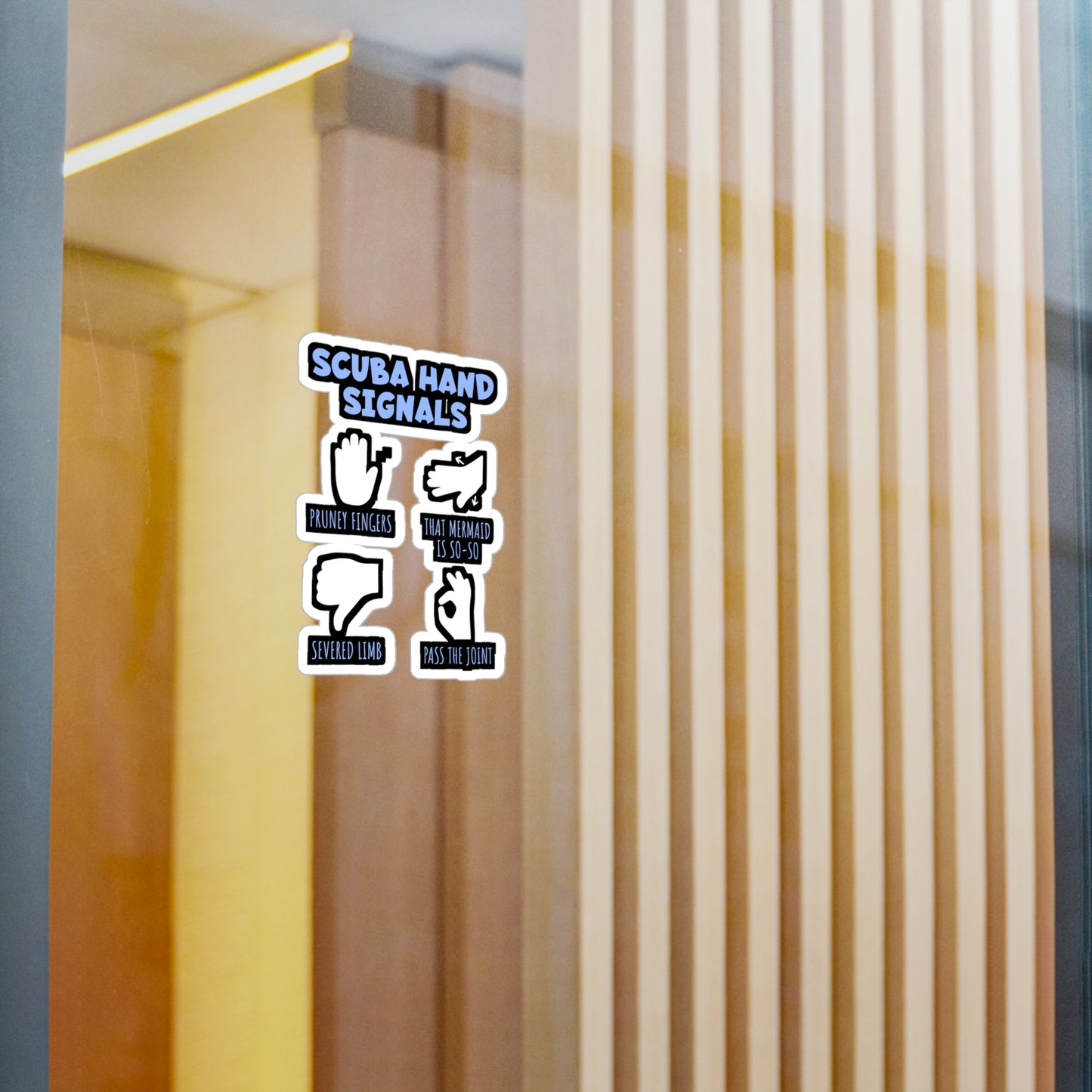 Scuba Hand Signals - Diver Sticker for Laptop Sticker. Water Bottle Sticker, Vinyl Scuba-diving Decal - Diver Gift