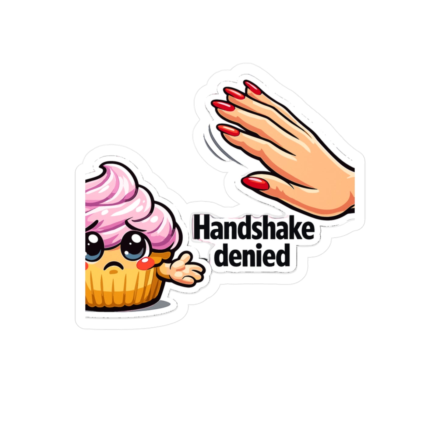 Baking Sticker "Handshake Denied" Funny Sourdough Baker Decals Waterproof Vinyl Laptop Water Bottle Sticker