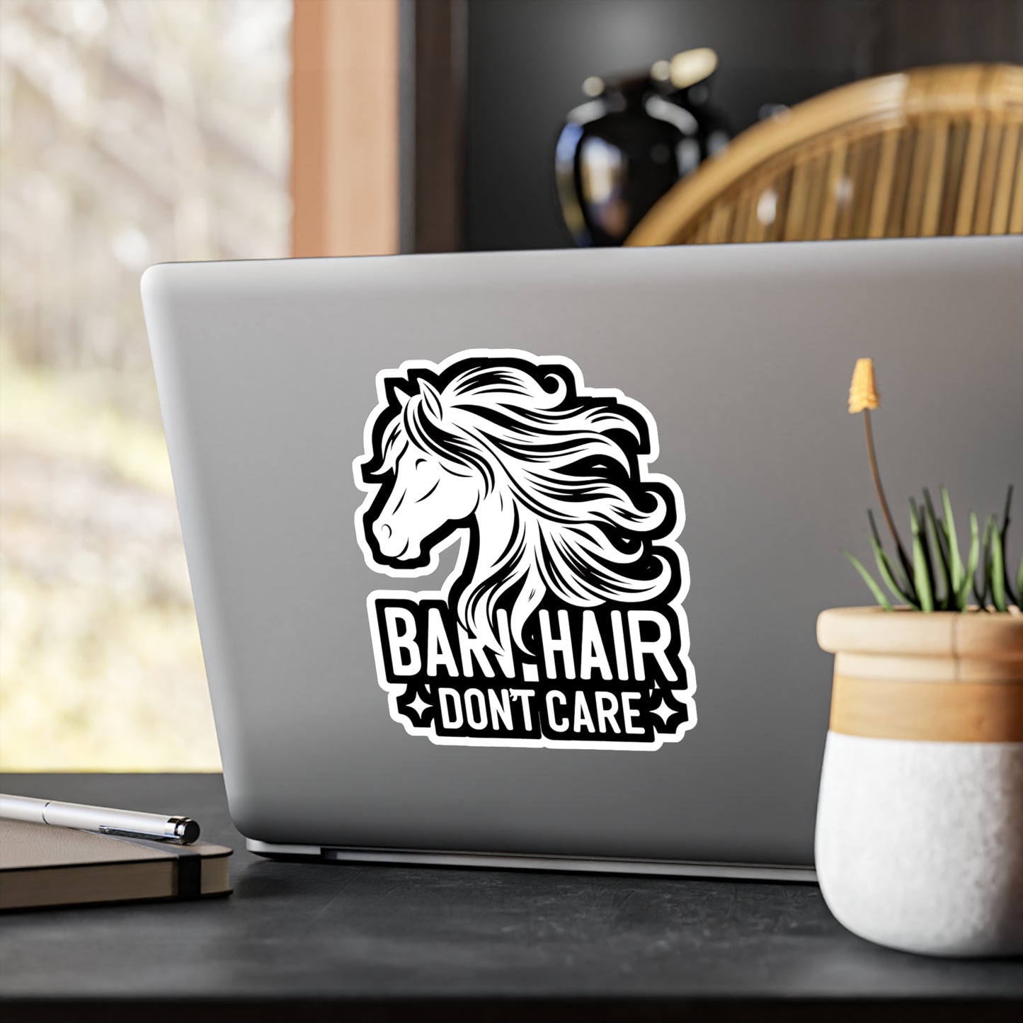 Barn Hair Don't Care  - Horse Sticker for Car Window Laptop Sticker. Water Bottle Sticker, Vinyl Pasture Decal, Neigh Sticker - Horse Gift