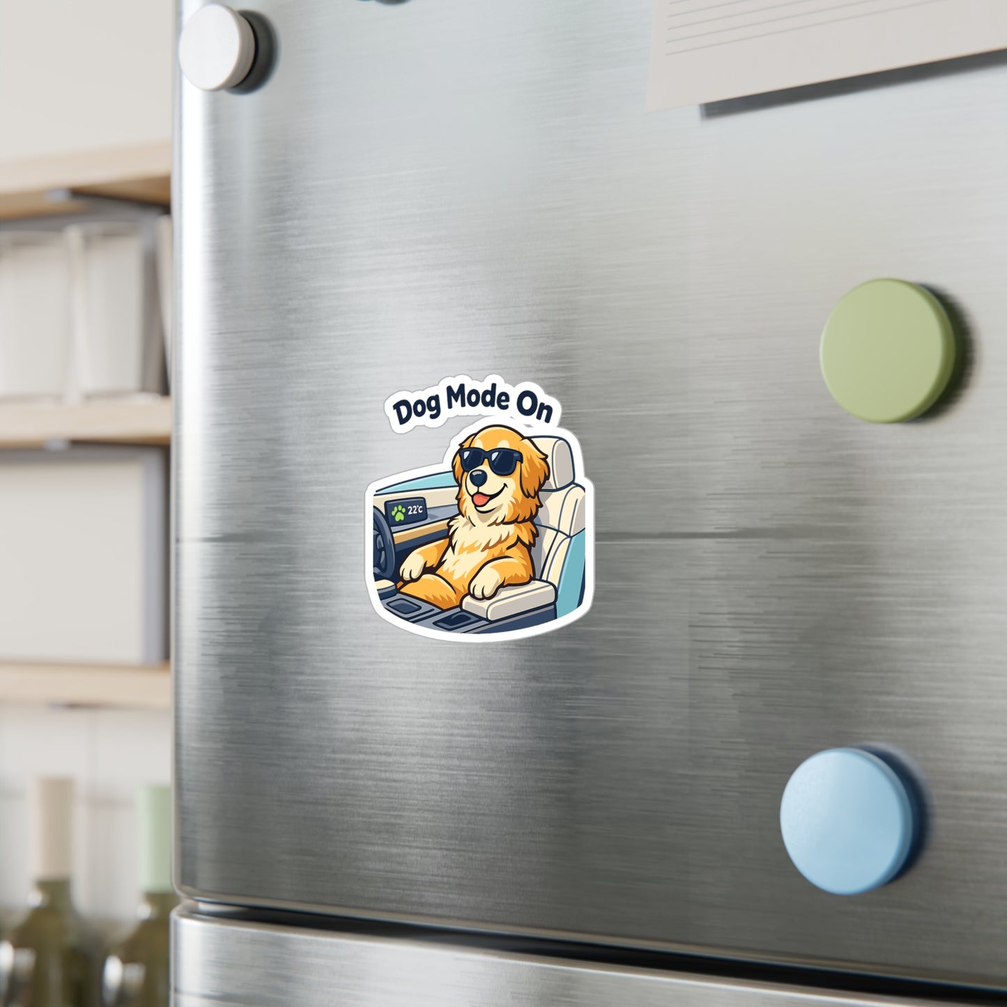 Electric Car Sticker Dog Mode On – Funny Waterproof Vinyl Decals for Electric Vehicle, Rechargeable Battery Laptop, Water Bottle