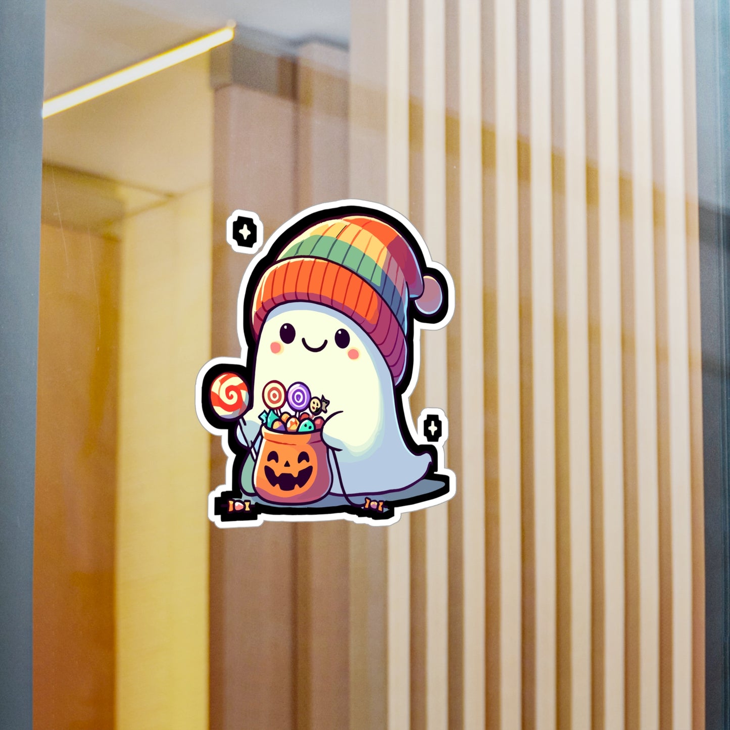 Halloween Costume Ghost Sweets - Halloween Sticker for Laptop Sticker. Water Bottle Sticker, Vinyl Ghost Decal - Halloween Gift