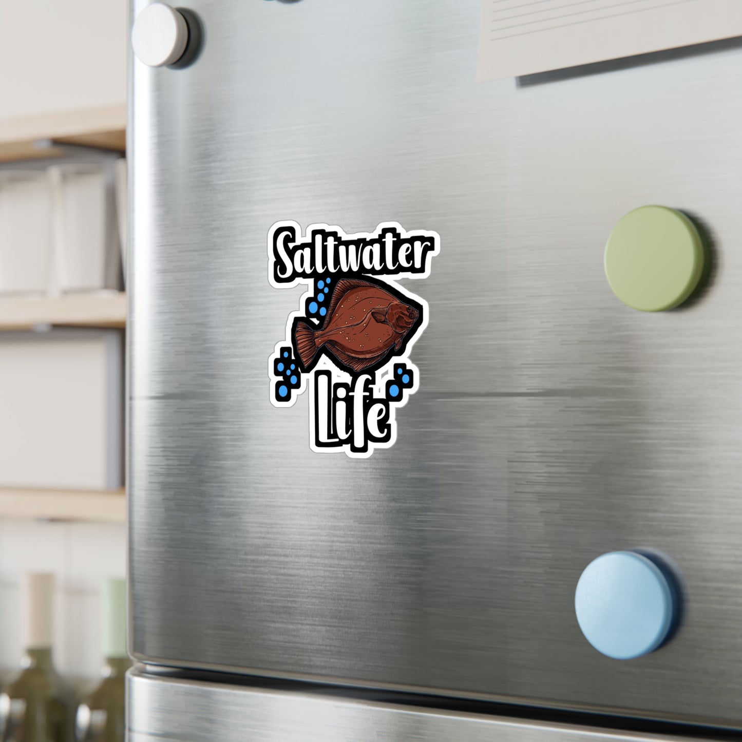 Saltwater Life - Fishing Sticker for Wall, Laptop, Window, Truck, Car Fishing Gift Vinyl Fish Decal Sticker