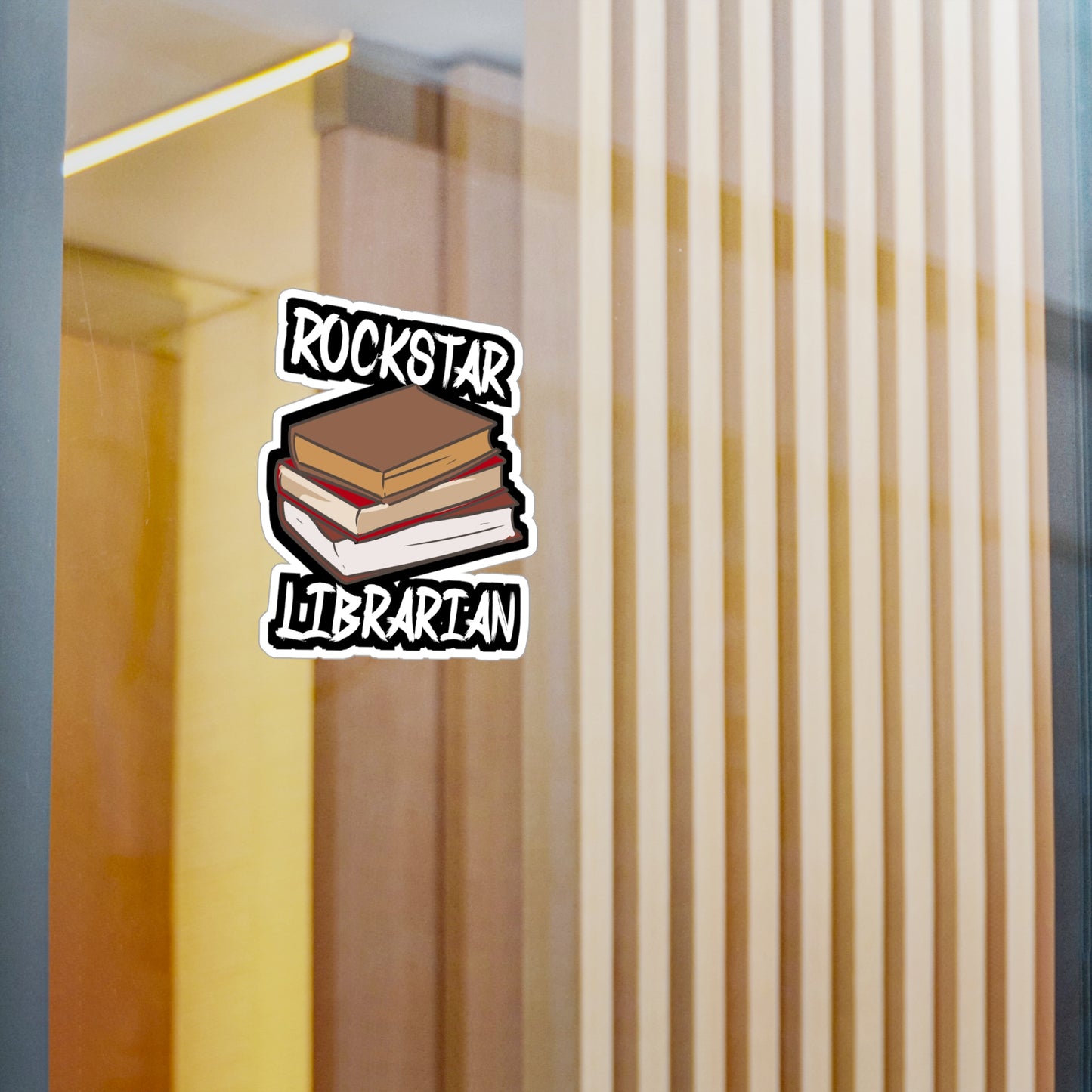 Rockstar Librarian - Librarian Sticker for Laptop Sticker. Water Bottle Sticker, Vinyl Books Decal - Librarian Gift