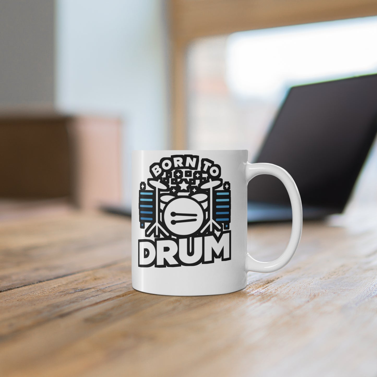 Born to drum  - Audio-engineer Mug for Coffee 11oz. Audio-engineer Cup, White ceramic, Monitor Mug - Audio-engineer Gift