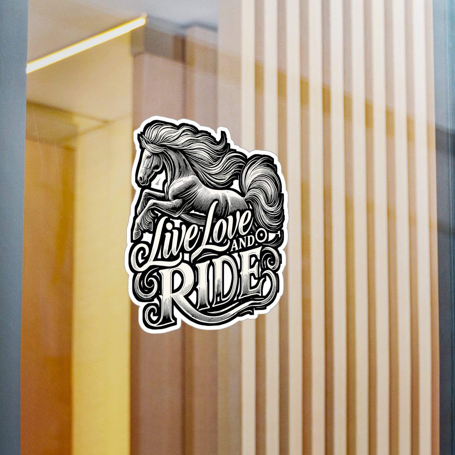 Live Love and Ride – Horseback Riding Sticker | Vinyl Horse Decal for Laptop, Water Bottle, Equestrian Gift