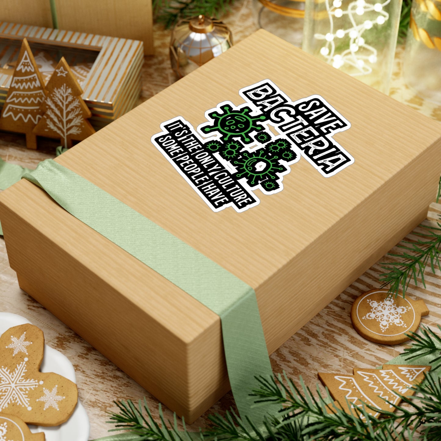 Save Bacteria It's The Only Culture Some People Have - Biology Sticker for Laptop Sticker. Water Bottle Sticker, Vinyl Physicist Decal - Biology Gift