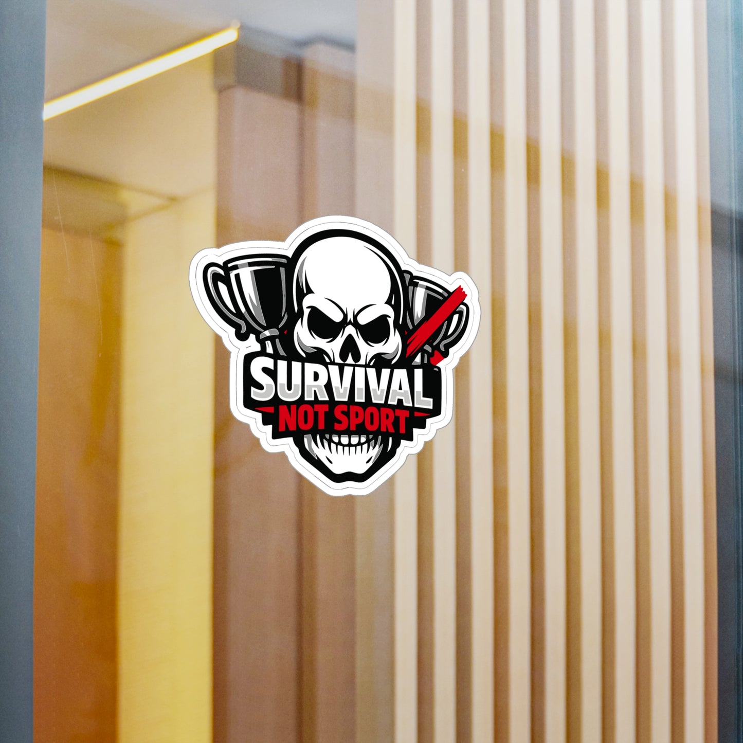 Krav Maga Sticker Survival Not Sport - Waterproof Vinyl Decals for Laptop, Water Bottle, Martial Arts Self Defense Fitness Gear