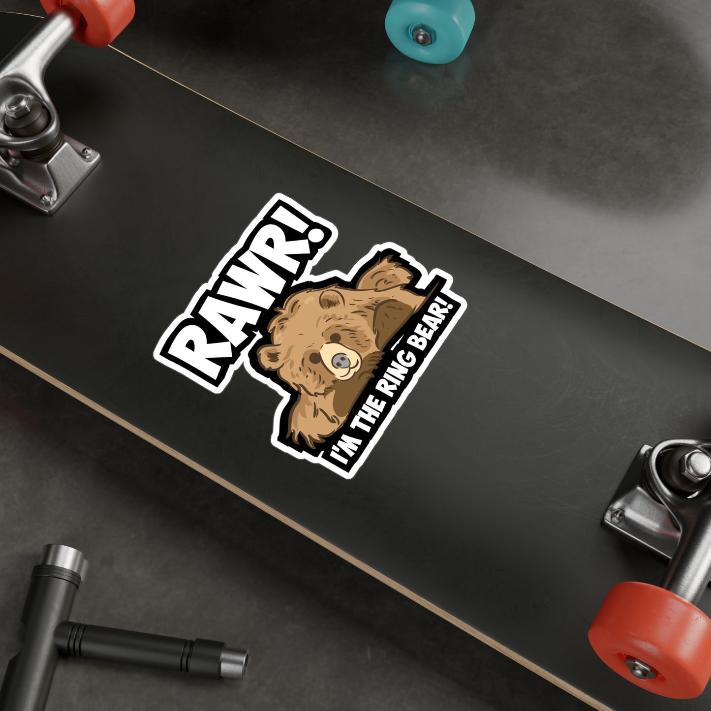 Rawr! I'm The Ring Bear! - Ring-bearer Sticker for Laptop Sticker. Water Bottle Sticker, Vinyl Excavator Decal - Ring-bearer Gift