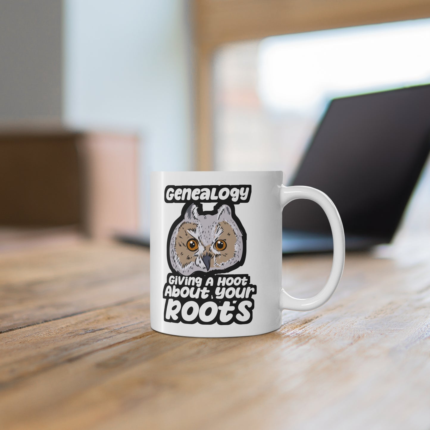 Genealogy Giving A Hoot About Your Roots - Genealogist Mug for Coffee 11oz. Genealogist Cup, White ceramic, Genealogy Mug - Genealogist Gift