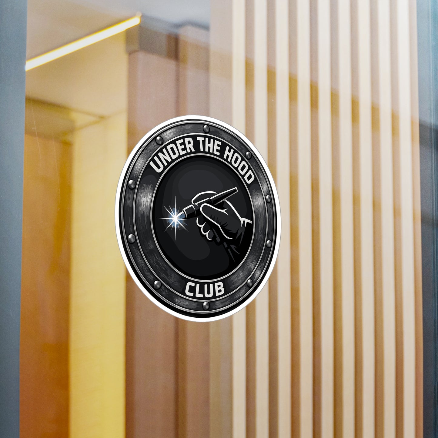 Welder Sticker Under the Hood Club Design – Welding Fabricator Arch Vinyl Waterproof decals for Laptop, Water Bottle