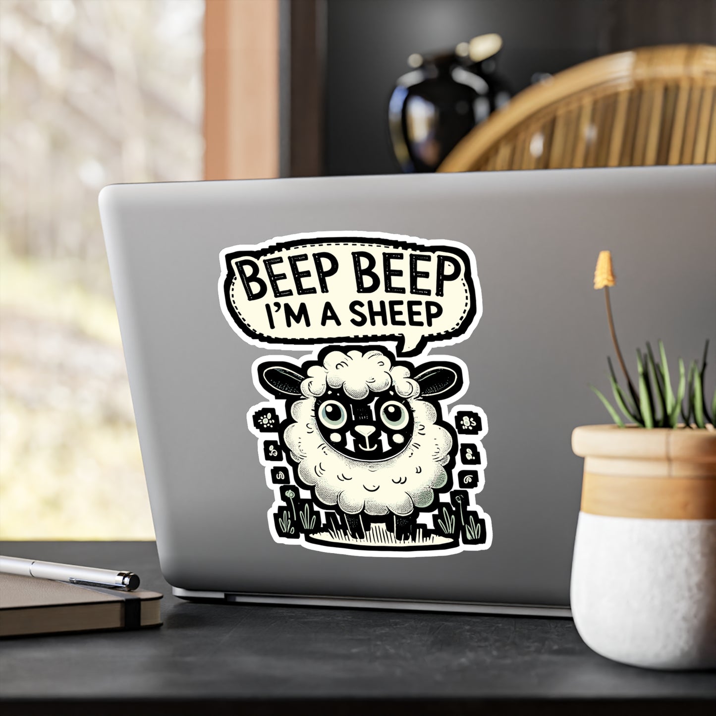 Beep Beep I'm A Sheep - Sheep Sticker for Car Window Laptop Sticker. Water Bottle Sticker, Vinyl Animal Decal, Humor Sticker - Sheep Gift