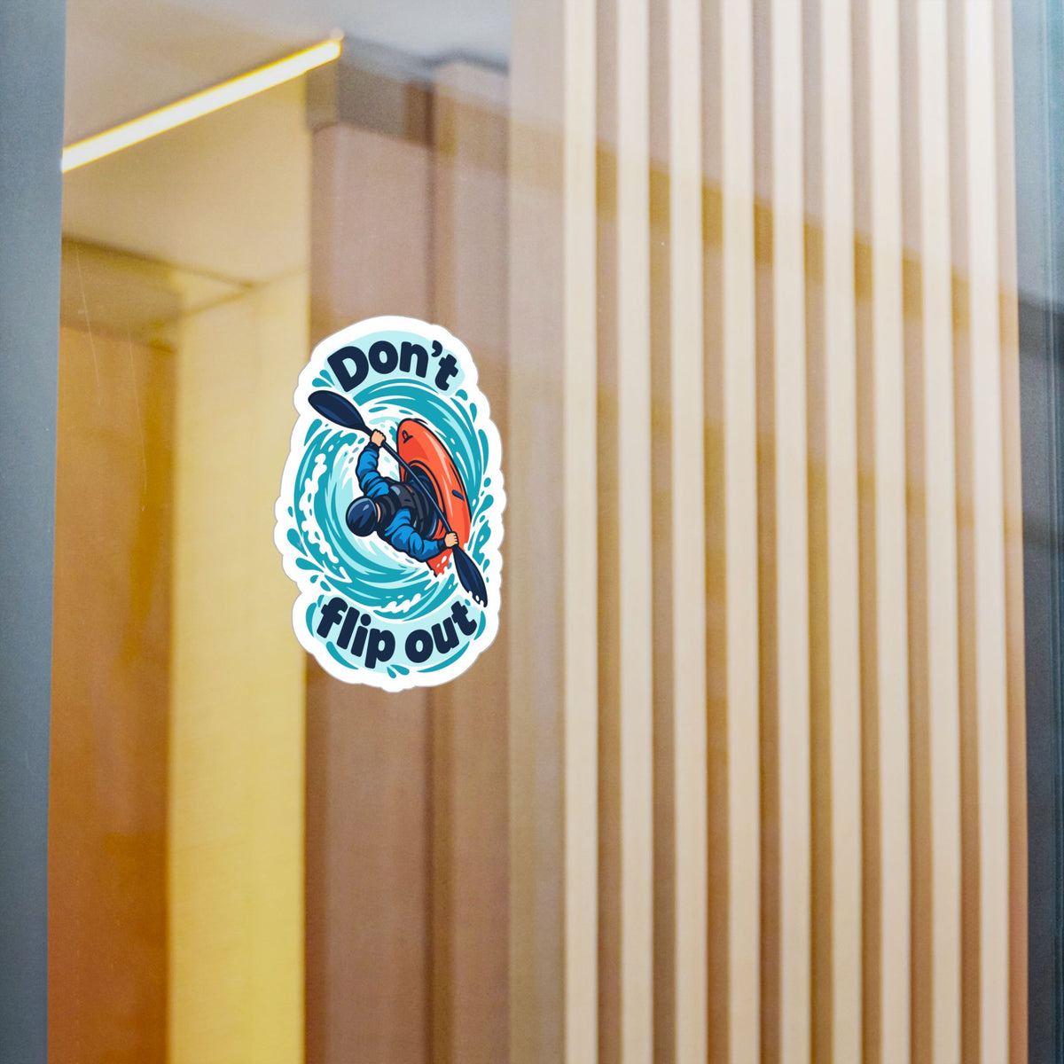 Kayak Sticker - Don’t Flip Out Decals for Kayaking and Rowing Fans, Funny Kayaker Design for Laptop or Water Bottle