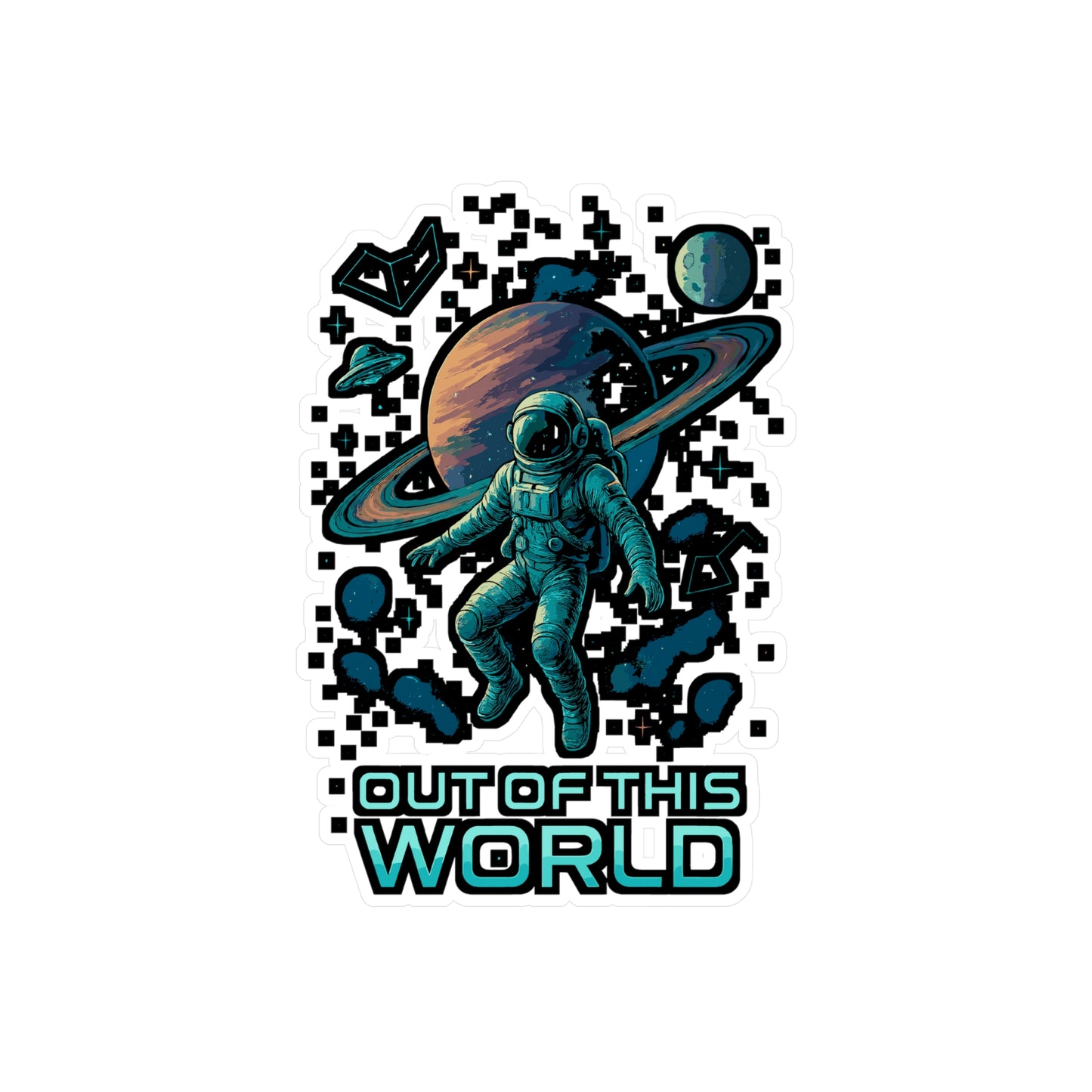 Space Sticker – Out of This World Astronaut Decals, Waterproof Vinyl Spaceman Spaceship for Laptop, Water Bottle