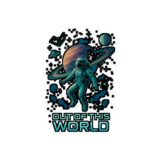 Space Sticker – Out of This World Astronaut Decals, Waterproof Vinyl Spaceman Spaceship for Laptop, Water Bottle