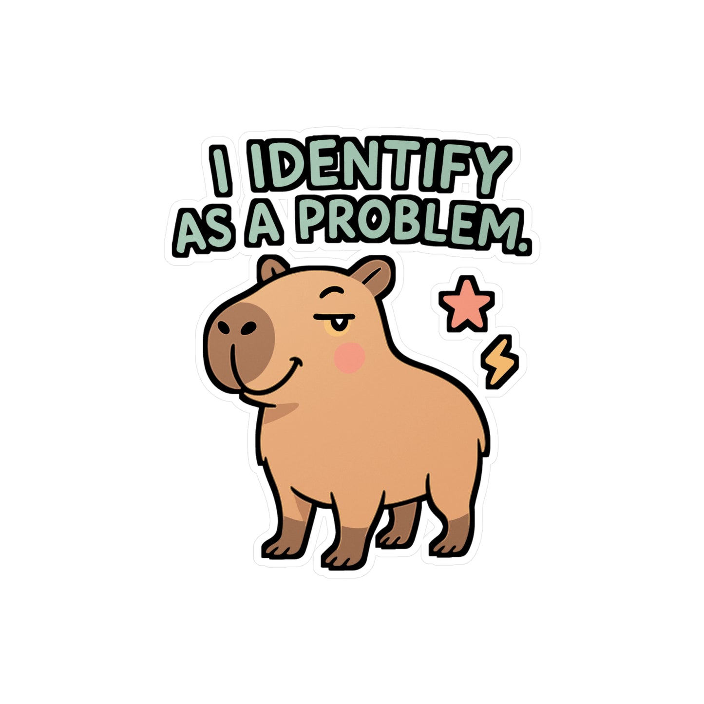Goat Sticker "I Identify As A Problem" Decals – Sarcasm & Sass Attitude Vinyl, Waterproof, Perfect for Laptop or Water Bottle