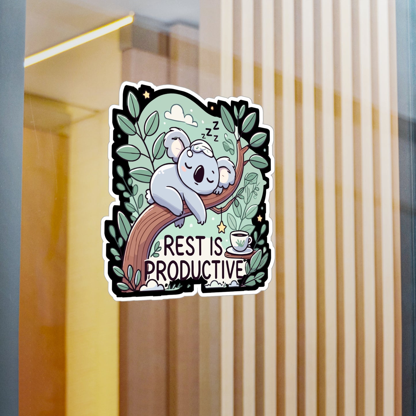 Rest is Productive - Self-care Sticker for Laptop Sticker. Water Bottle Sticker, Vinyl Relaxation art Decal - Self-care Gift