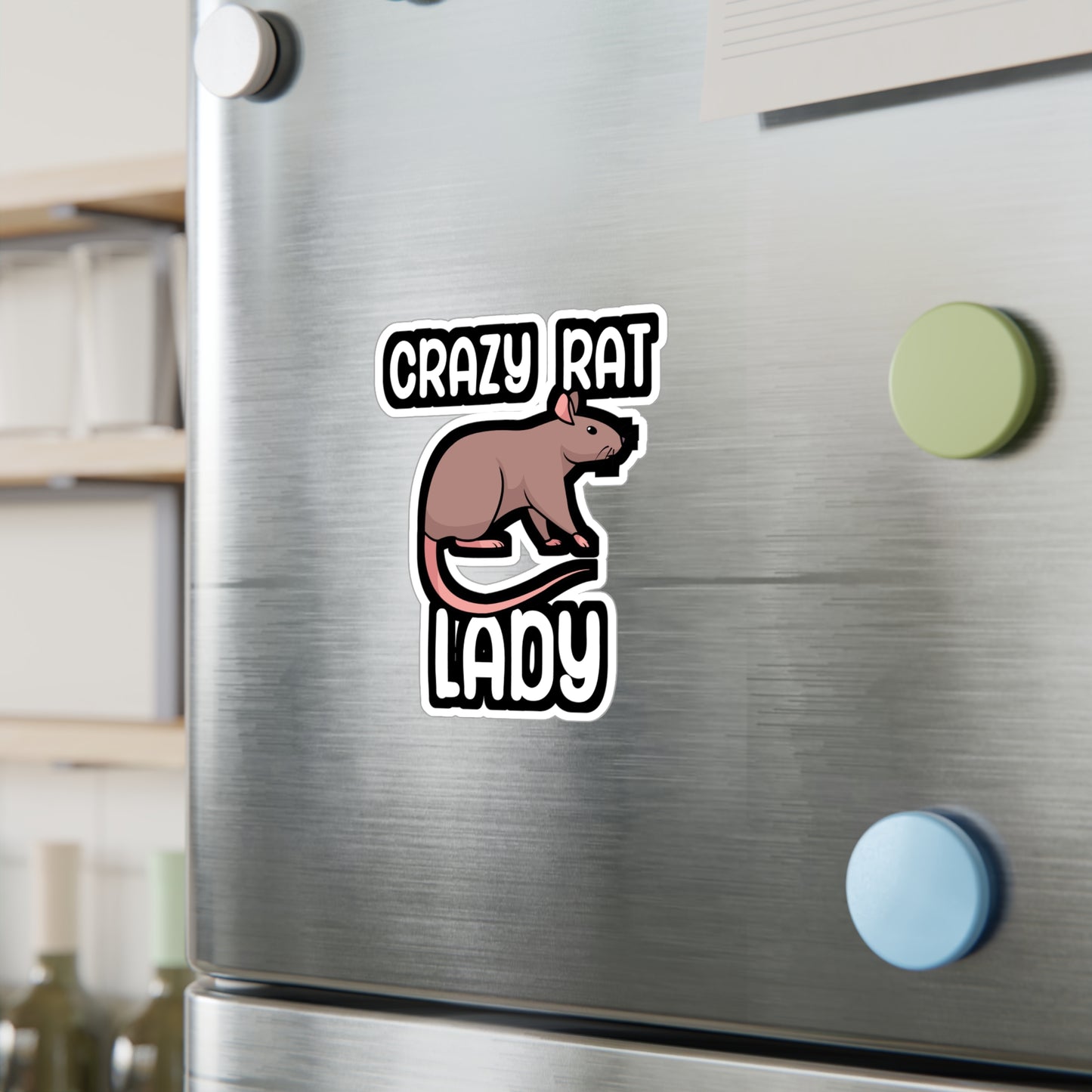 Crazy rat lady - Rat Sticker for Wall, Laptop, Window, Truck, Car Rat Gift Vinyl Rats Decal Sticker