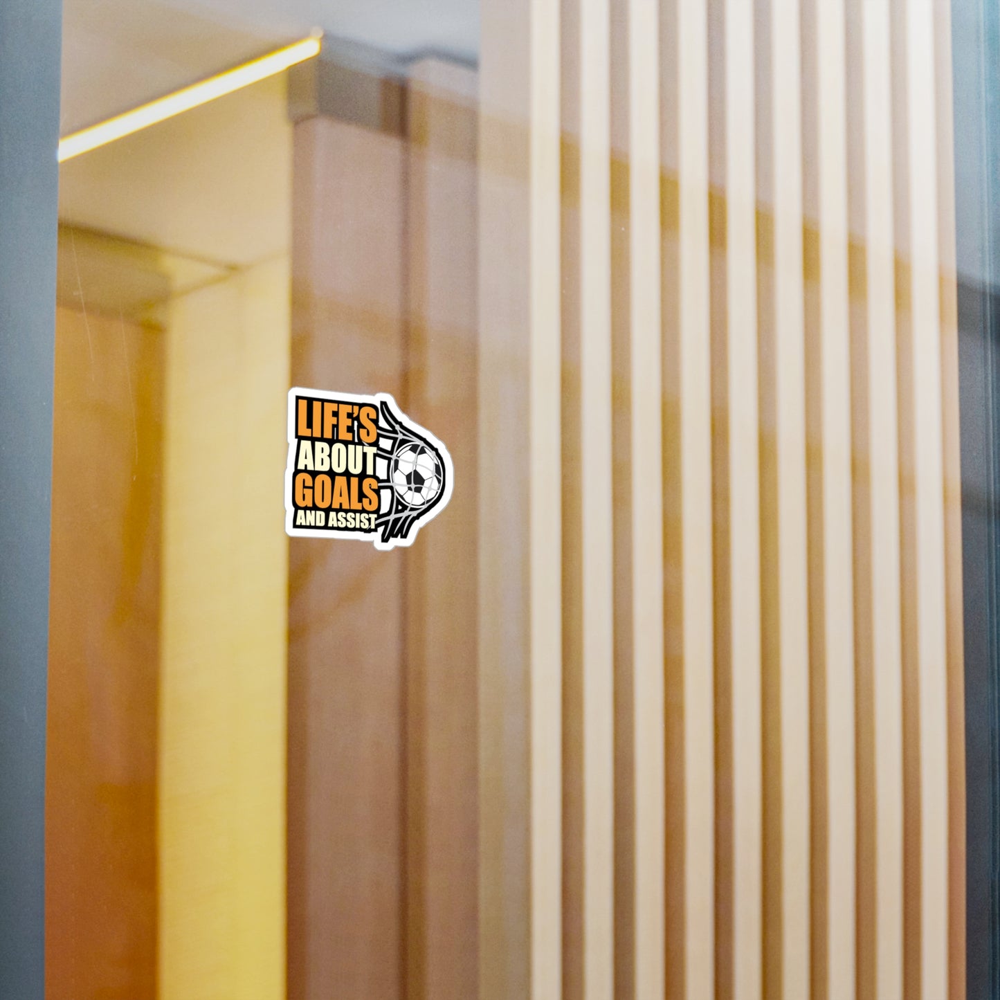 Lifes about goals and assist - Football Sticker for Car Window Laptop Sticker. Water Bottle Sticker, Vinyl  Decal,  Sticker - Football Gift