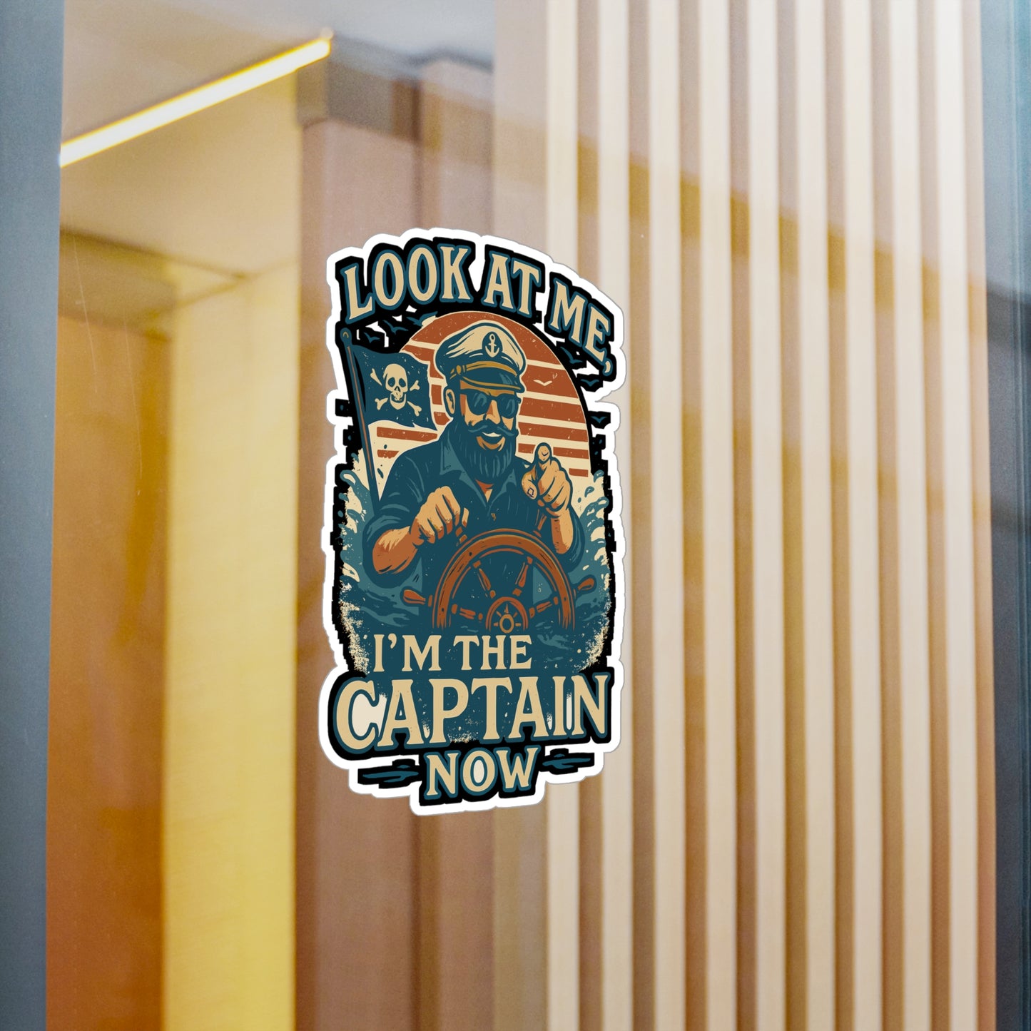 Look At Me I'm The Captain Now - Boating Sticker for Laptop, Water Bottle, Gift for Boat Lovers, Nautical Enthusiasts