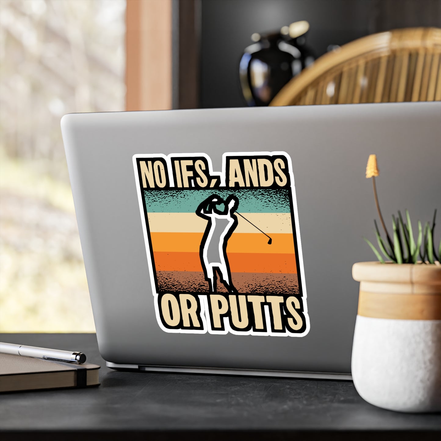 No Ifs or Putts - Golf Sticker for Car Window Laptop Sticker. Water Bottle Sticker, Vinyl Golfing Decal, Golfer Sticker - Golf Gift