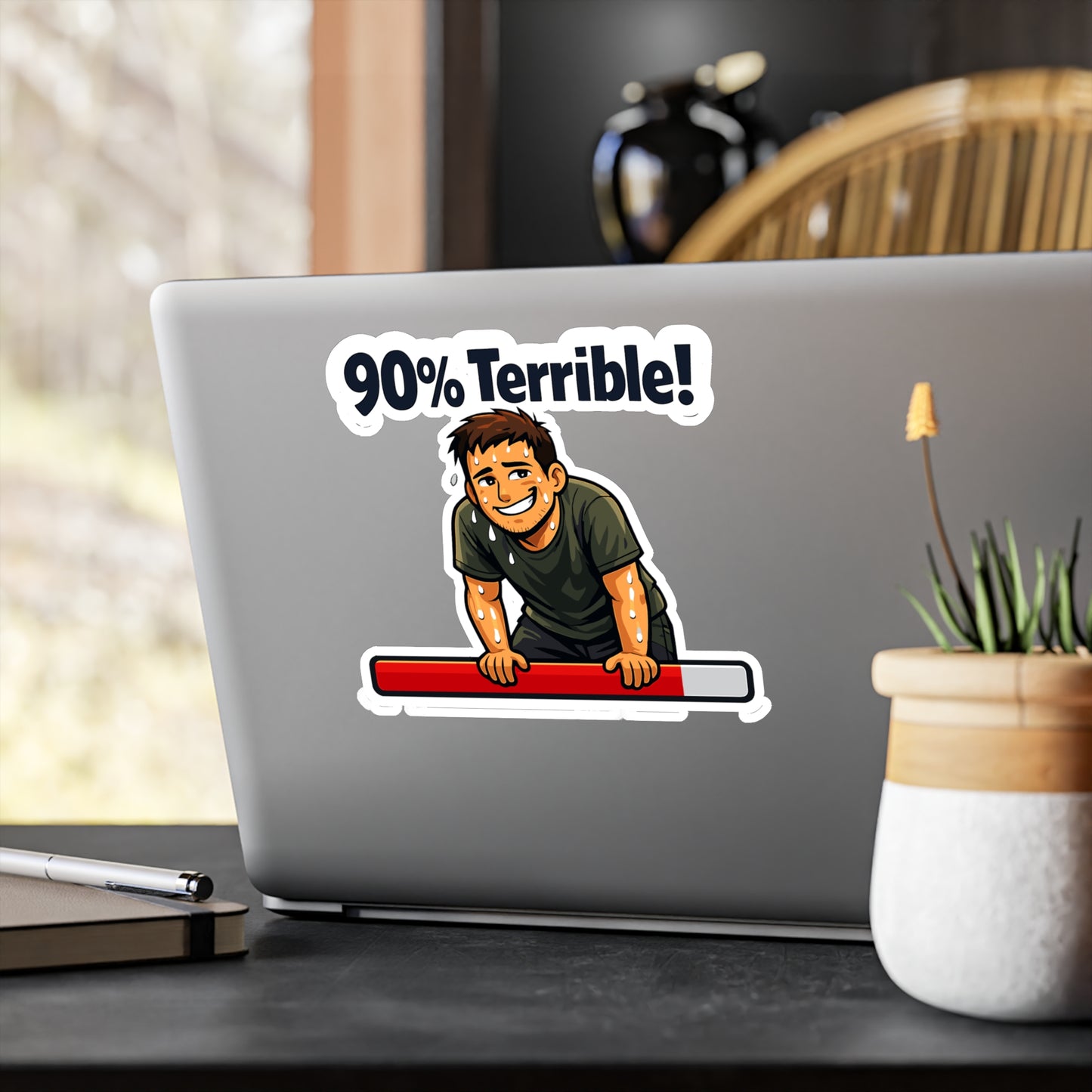 Krav Maga Sticker "90% Terrible!" Funny Martial Arts Self Defense decals, Waterproof Vinyl for Laptop Water Bottle