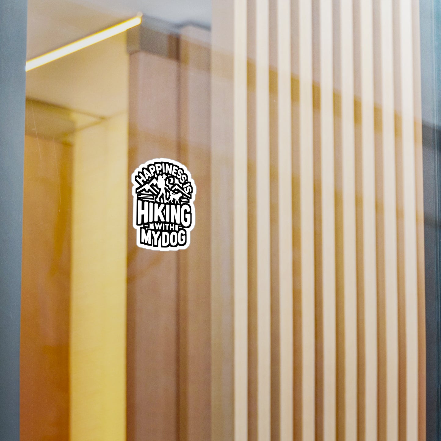 Happiness Is Hiking With My Dog  - Hiking Sticker for Laptop Sticker. Water Bottle Sticker, Vinyl Hiker Decal - Hiking Gift