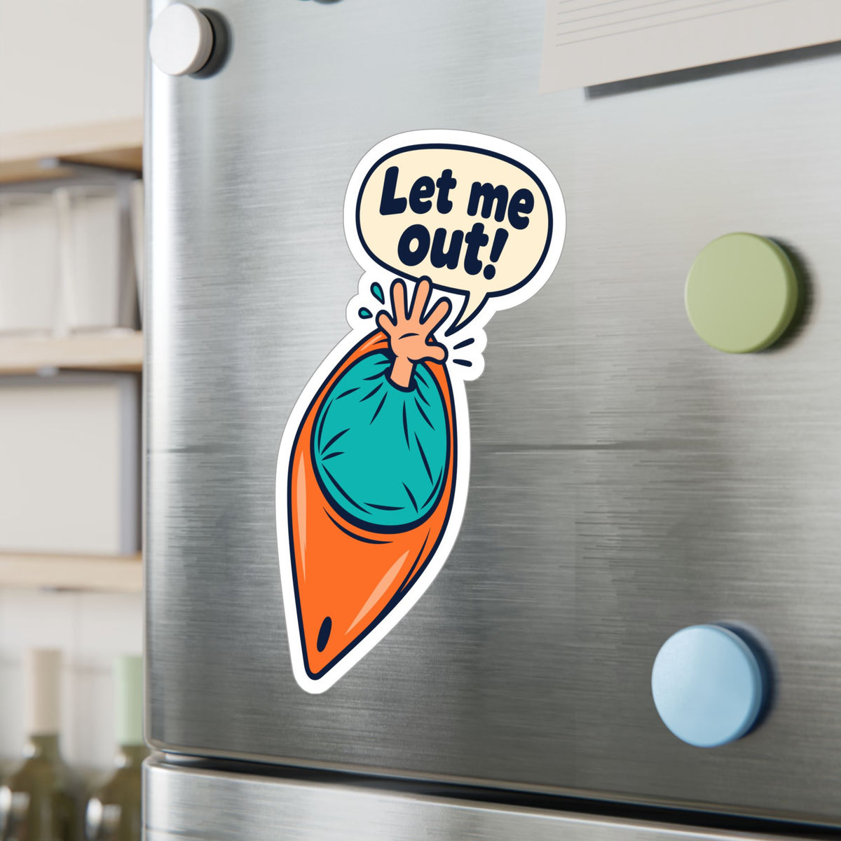 Kayak Sticker "Let me out!" - Funny Kayaking and Rowing Decals for a Kayaker's Laptop or Water Bottle