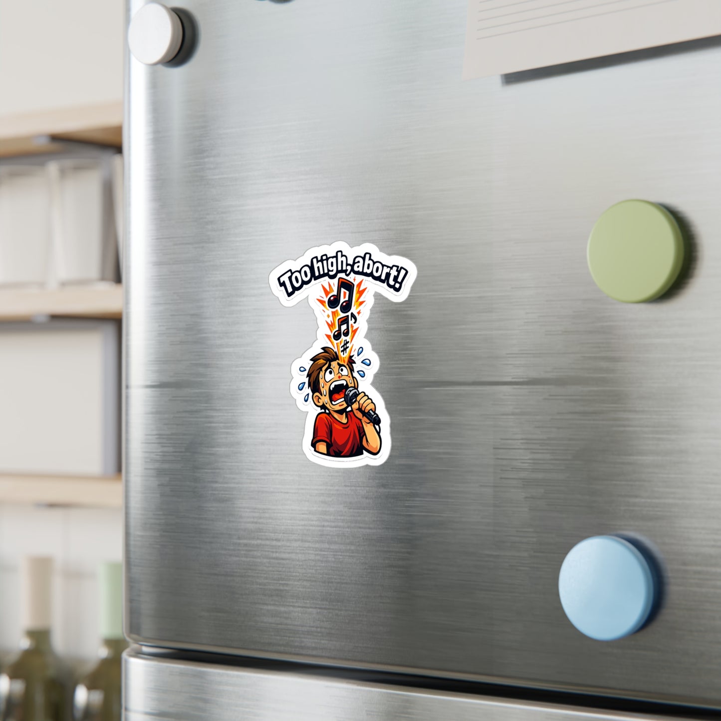 Karaoke Sticker “Too High, Abort!” Funny Music Beer Booze Design Vinyl Waterproof Decals for Laptop Water Bottle