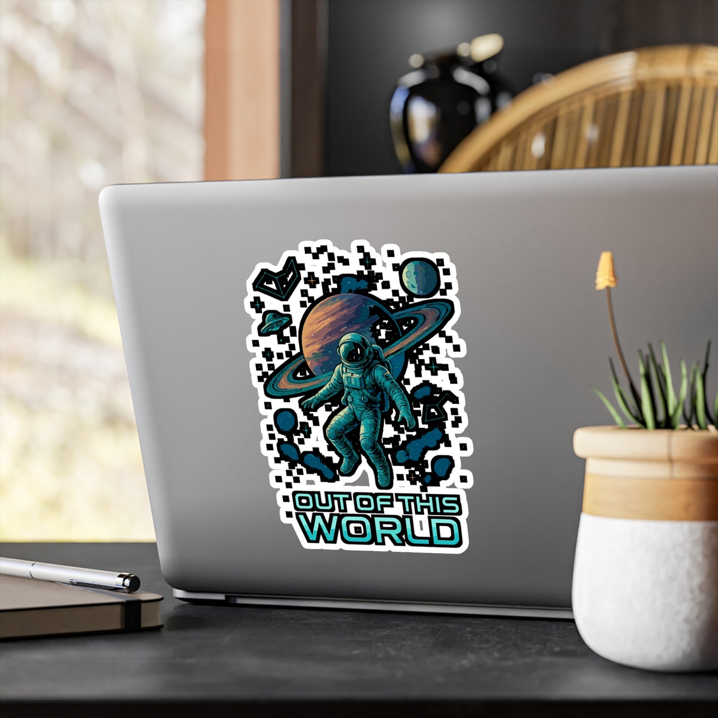 Space Sticker – Out of This World Astronaut Decals, Waterproof Vinyl Spaceman Spaceship for Laptop, Water Bottle