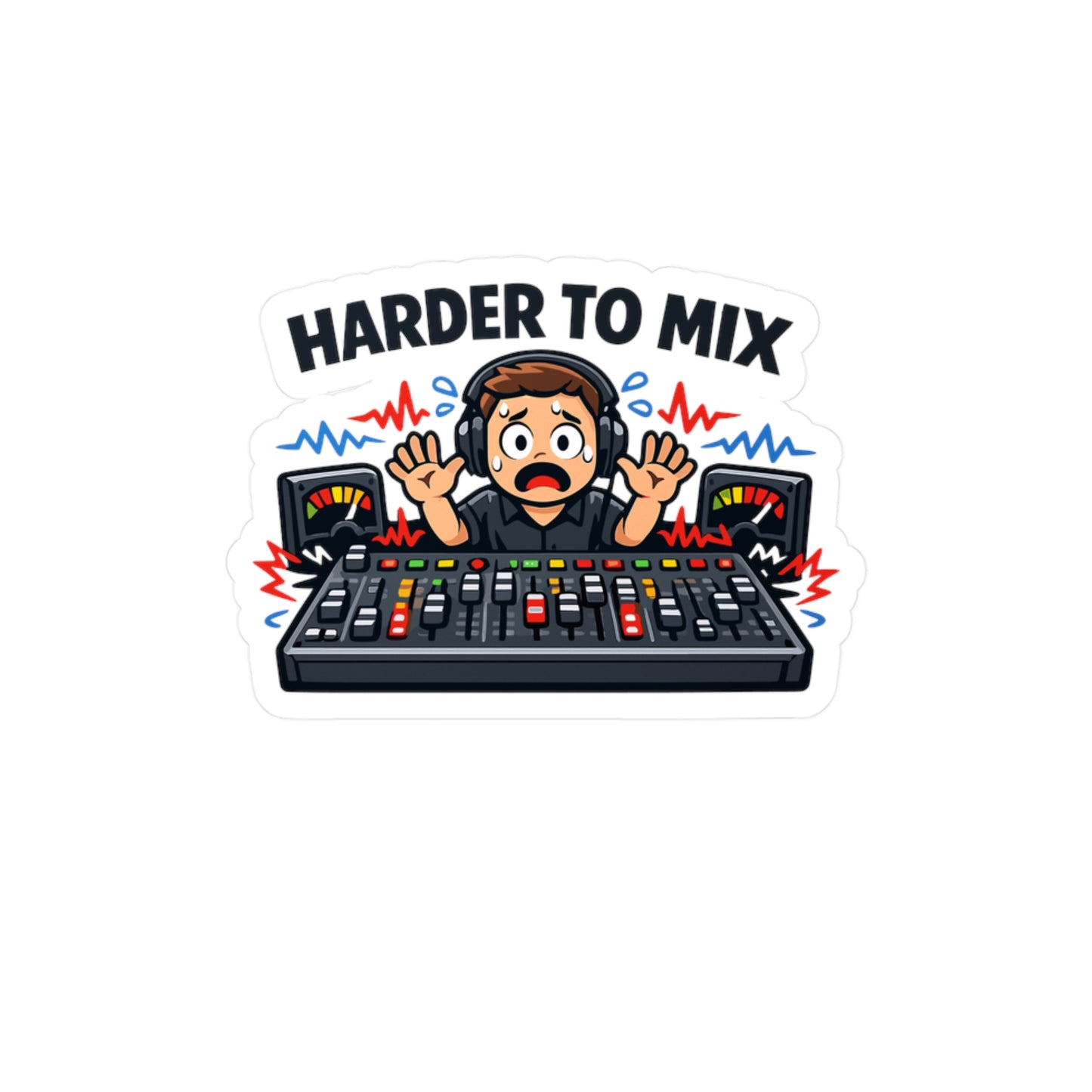 Karaoke Sticker Harder to mix Music Beer Booze Humor Decals, Waterproof Vinyl for Laptop, Water Bottle