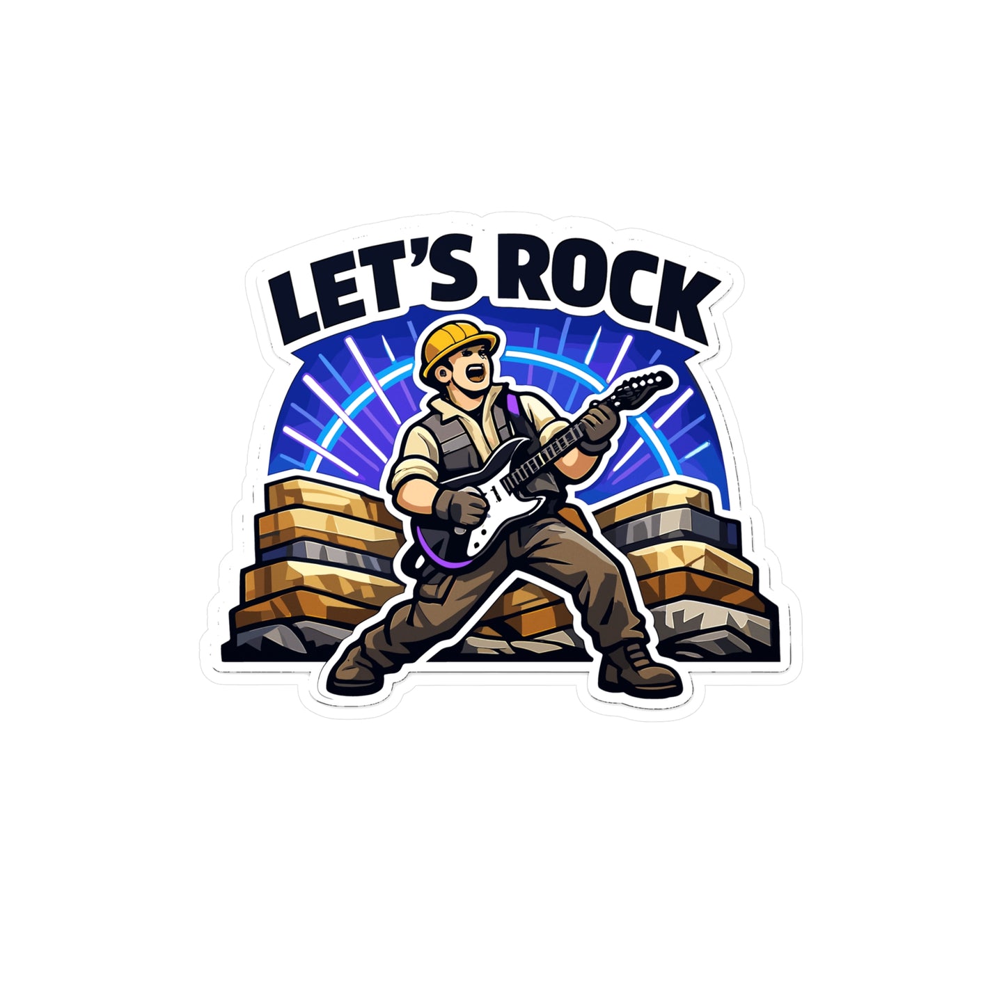 Geologie Sticker Let's Rock Geology Rocks Minerals Tectonics Vinyl Sticker Decals for Laptop Water Bottle Waterproof